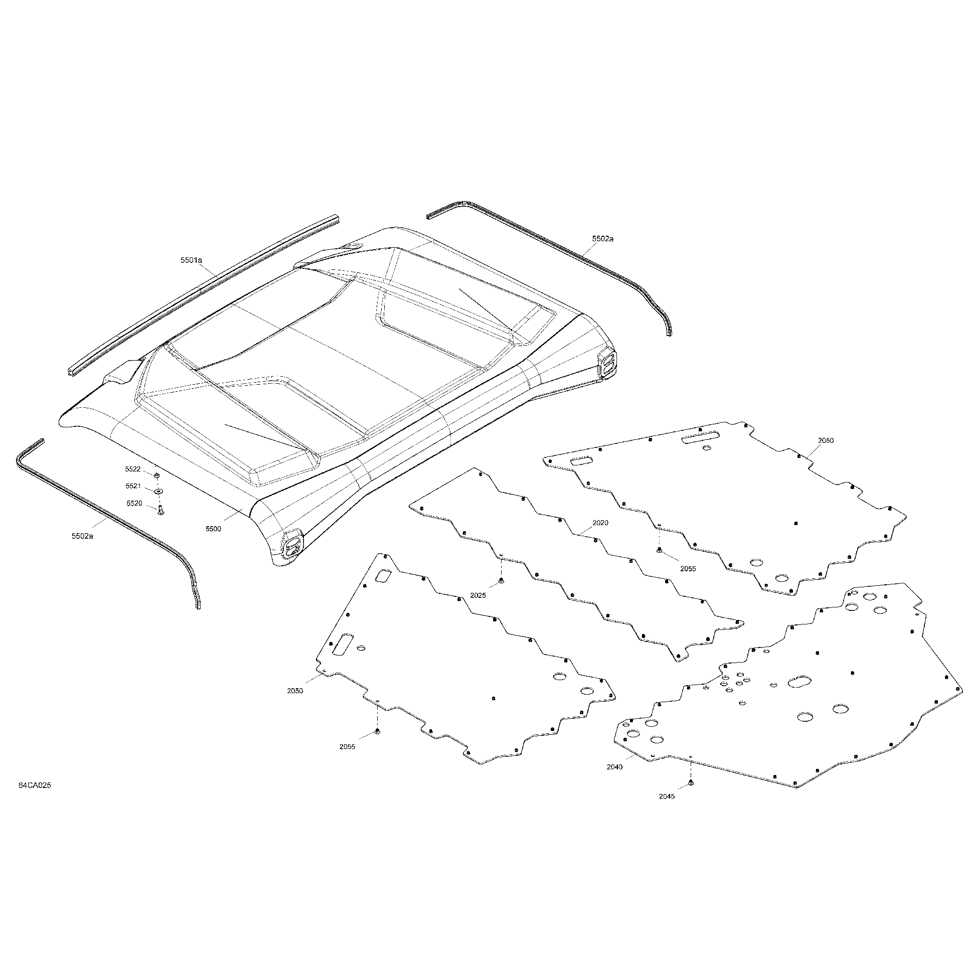 An Image of a Genuine Can-Am Parts Schematic Diagram showing the schematic - BODY - SKID PLATE