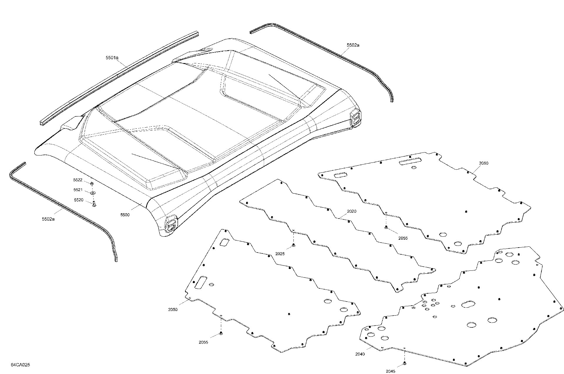 An Image of a Genuine Can-Am Parts Schematic Diagram showing the schematic - BODY - SKID PLATE