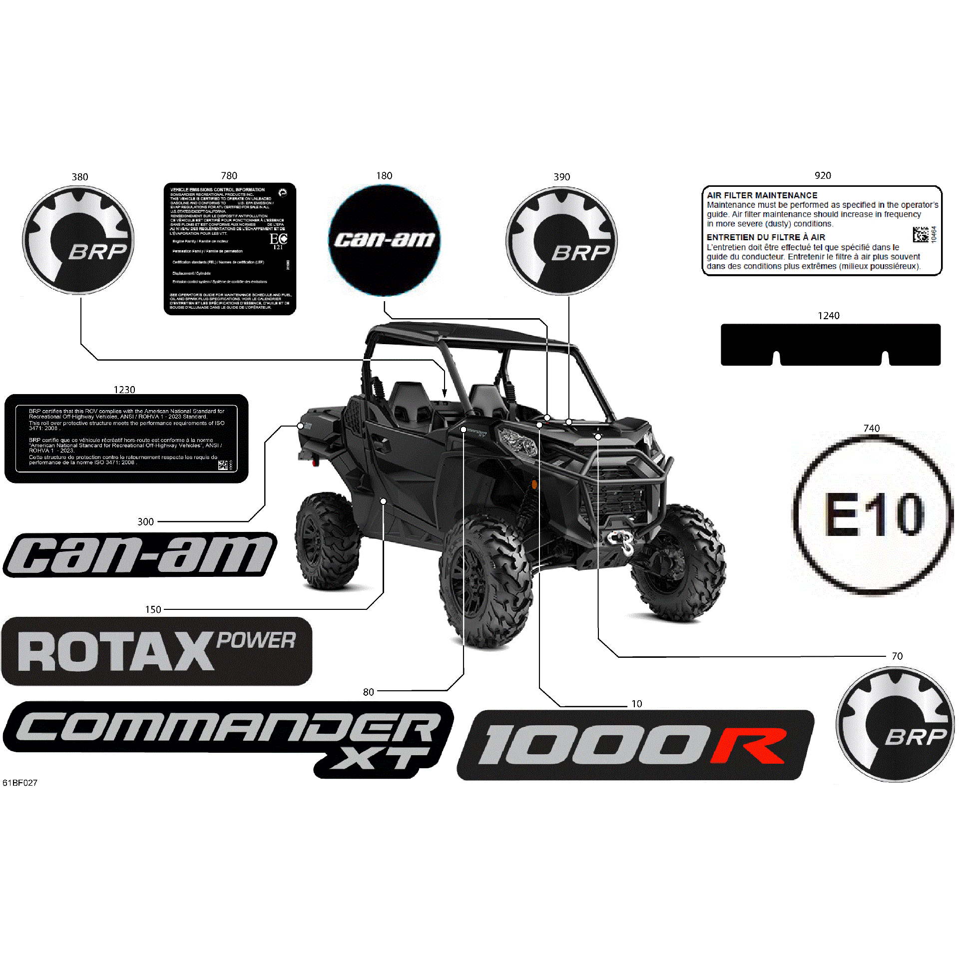 An Image of a Genuine Can-Am Parts Schematic Diagram showing the schematic - BODY - DECALS