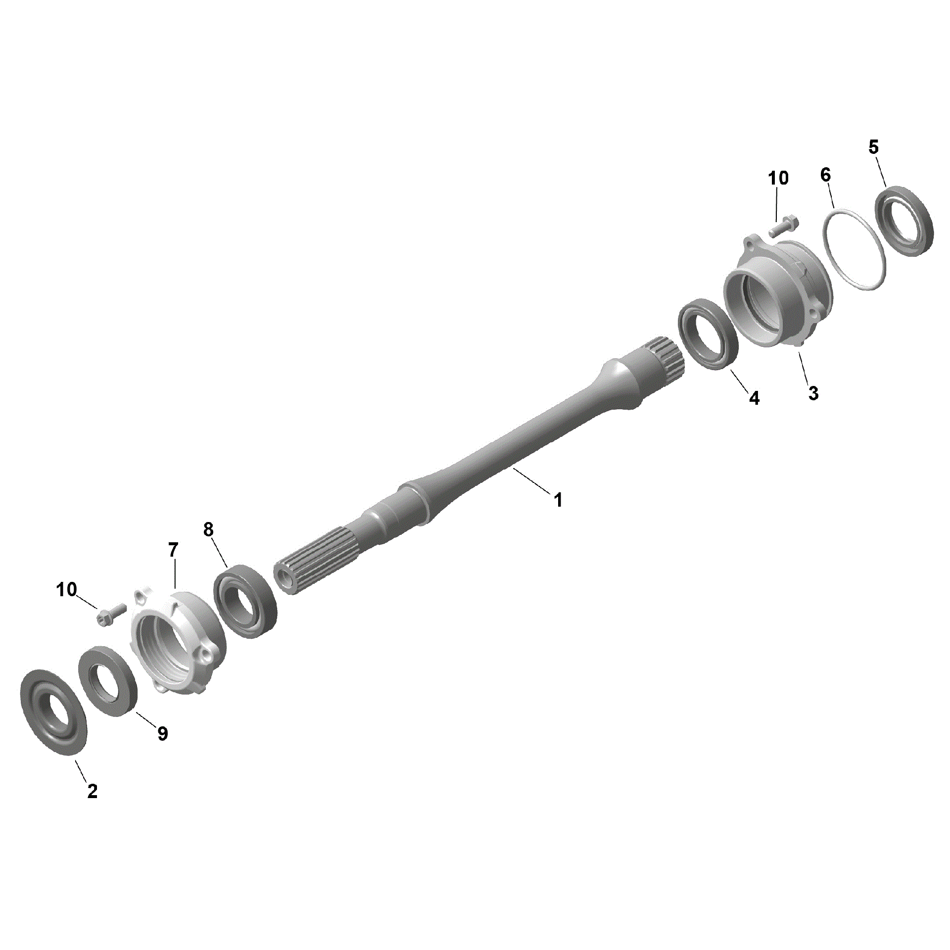 An Image of a Genuine Can-Am Parts Schematic Diagram showing the schematic - ROTAX - DRIVE SHAFT