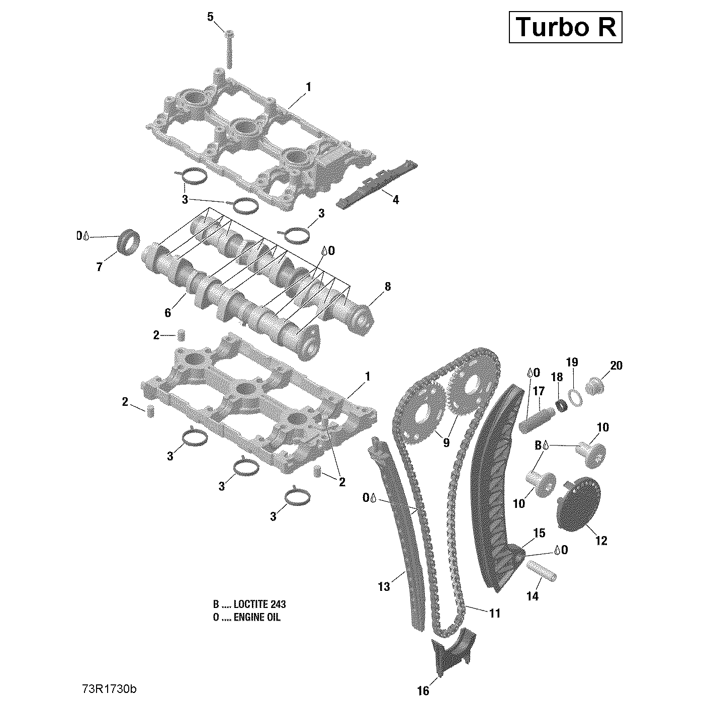 An Image of a Genuine Can-Am Parts Schematic Diagram showing the schematic - VALVE TRAIN