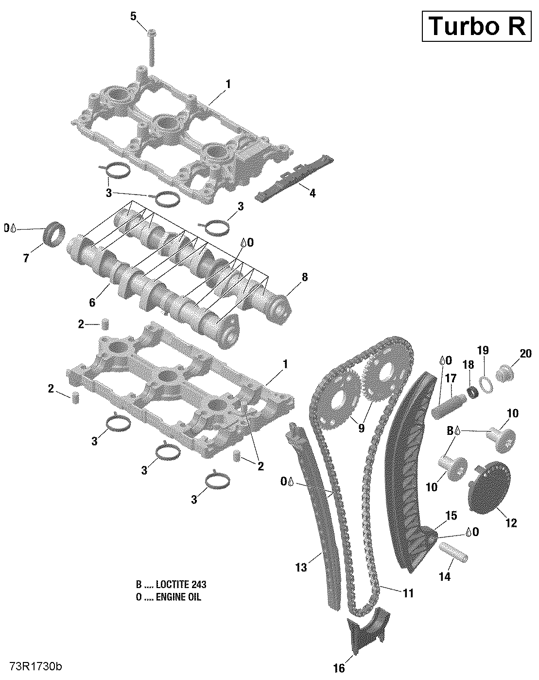 An Image of a Genuine Can-Am Parts Schematic Diagram showing the schematic - VALVE TRAIN