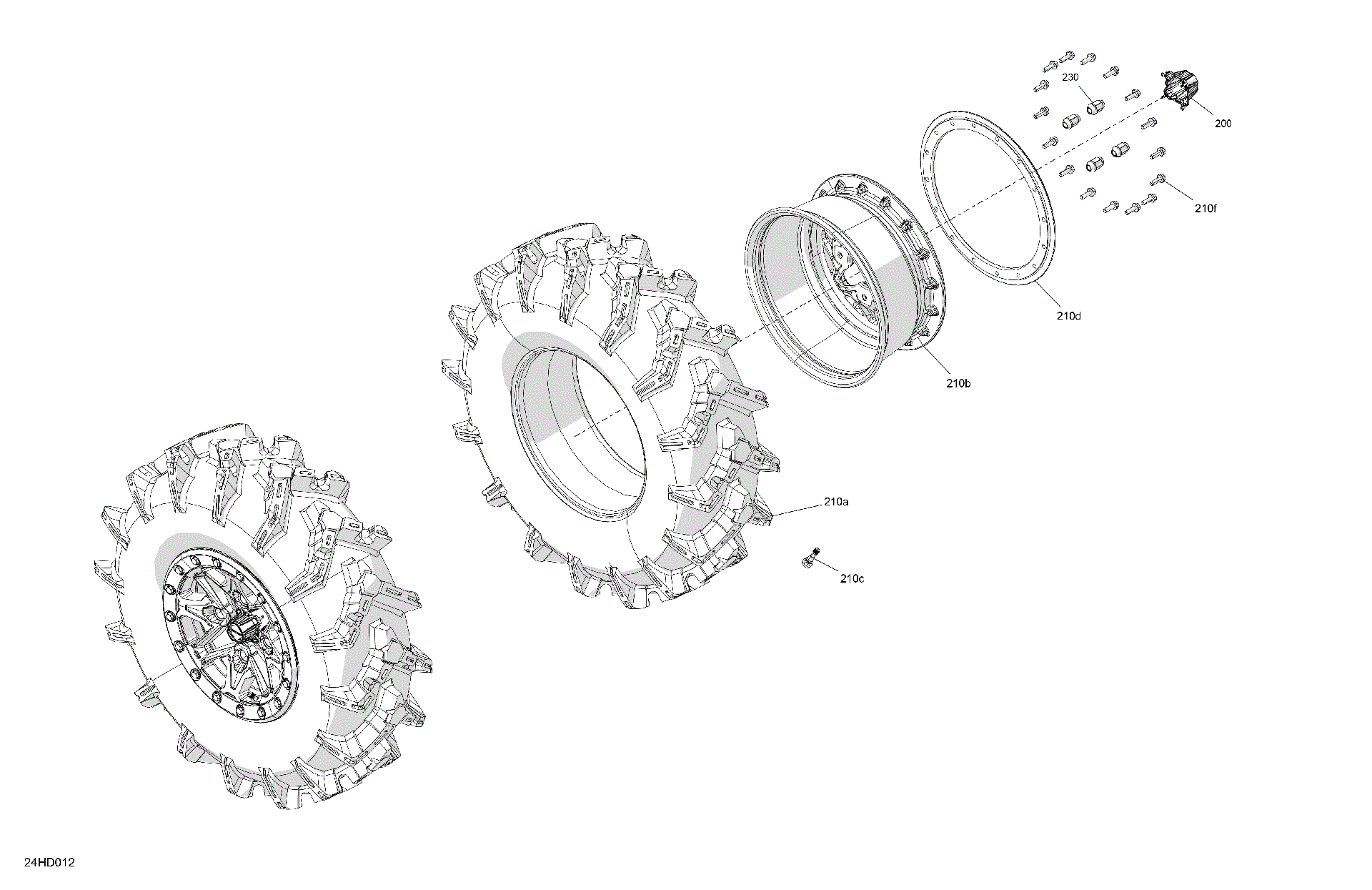 An Image of a Genuine Can-Am Parts Schematic Diagram showing the schematic - DRIVE - FRONT WHEELS