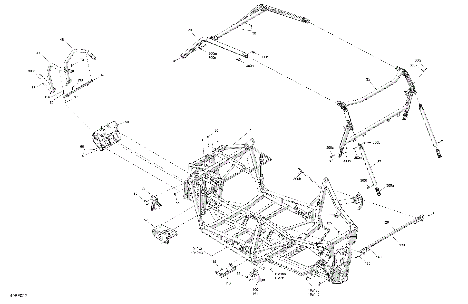 An Image of a Genuine Can-Am Parts Schematic Diagram showing the schematic - FRAME - SYSTEM