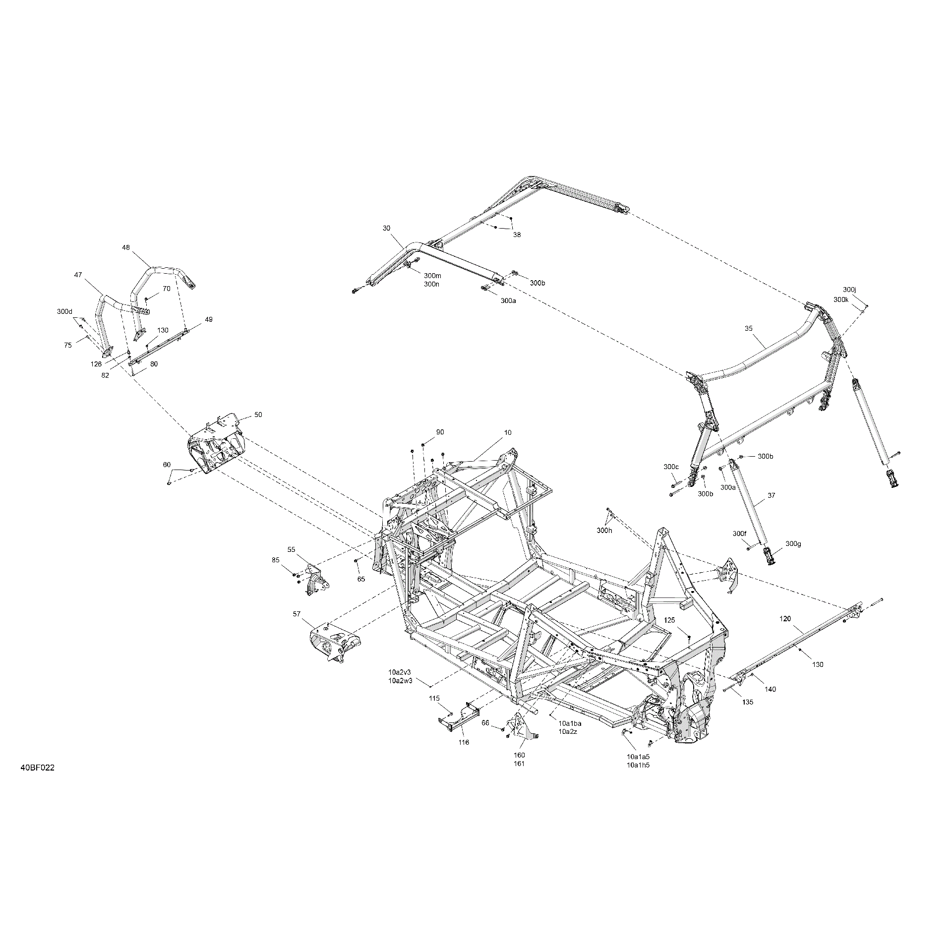 An Image of a Genuine Can-Am Parts Schematic Diagram showing the schematic - FRAME - SYSTEM