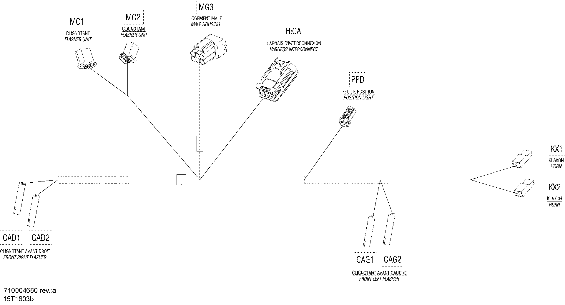 An Image of a Genuine Can-Am Parts Schematic Diagram showing the schematic - ELECTRICAL HARNESS - EUROPE