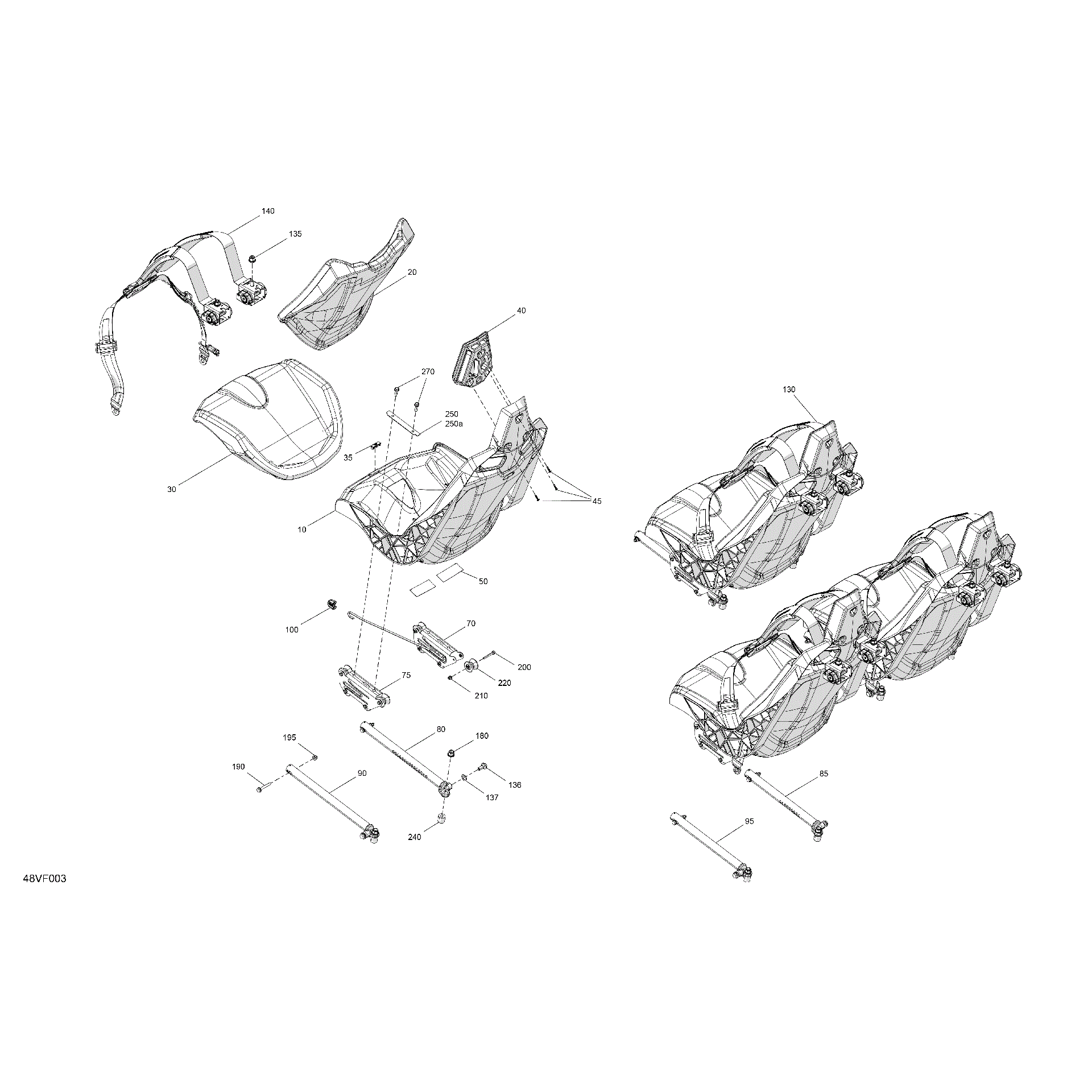 An Image of a Genuine Can-Am Parts Schematic Diagram showing the schematic - BODY - SEAT