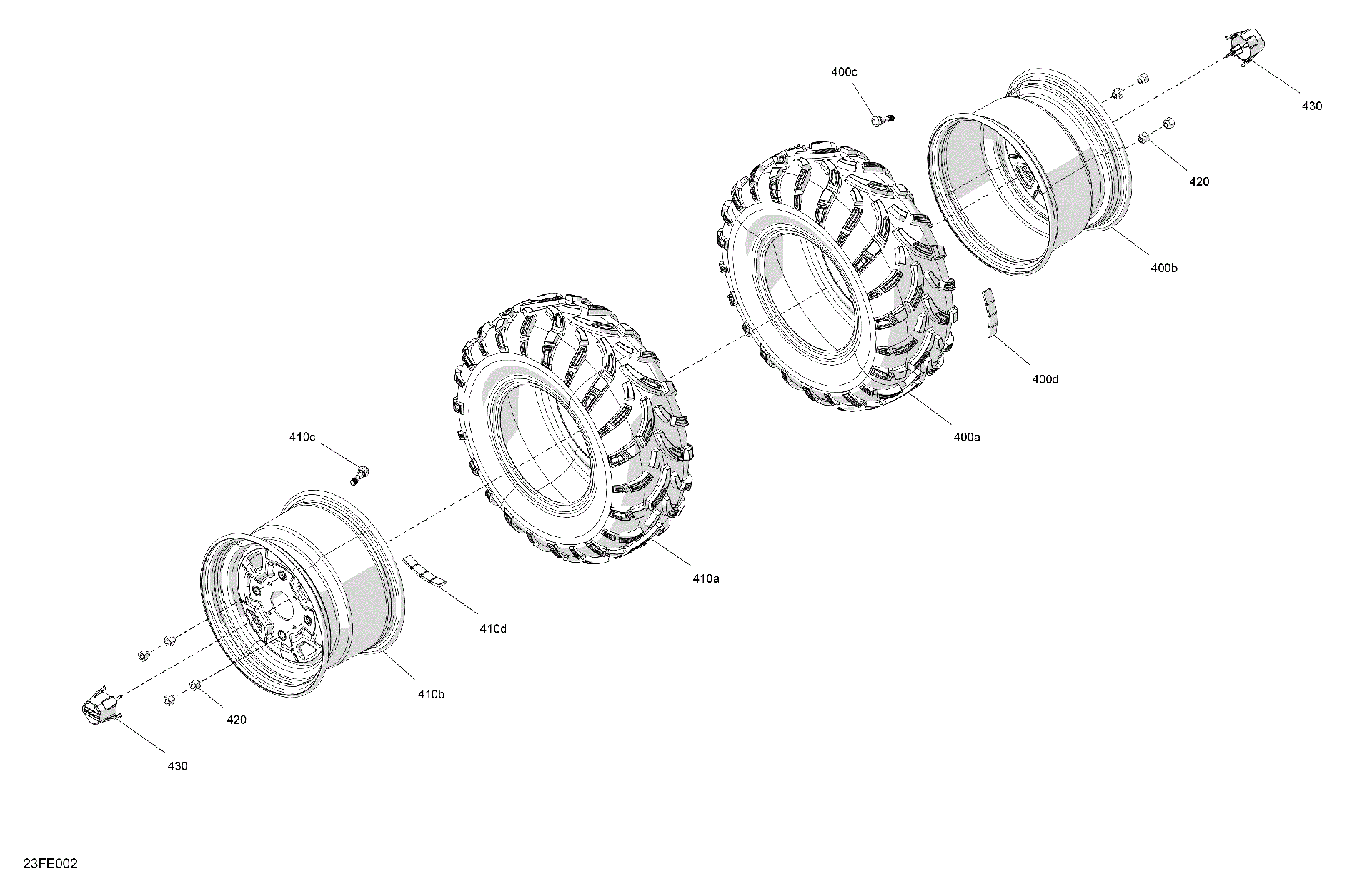 An Image of a Genuine Can-Am Parts Schematic Diagram showing the schematic - DRIVE - REAR WHEELS