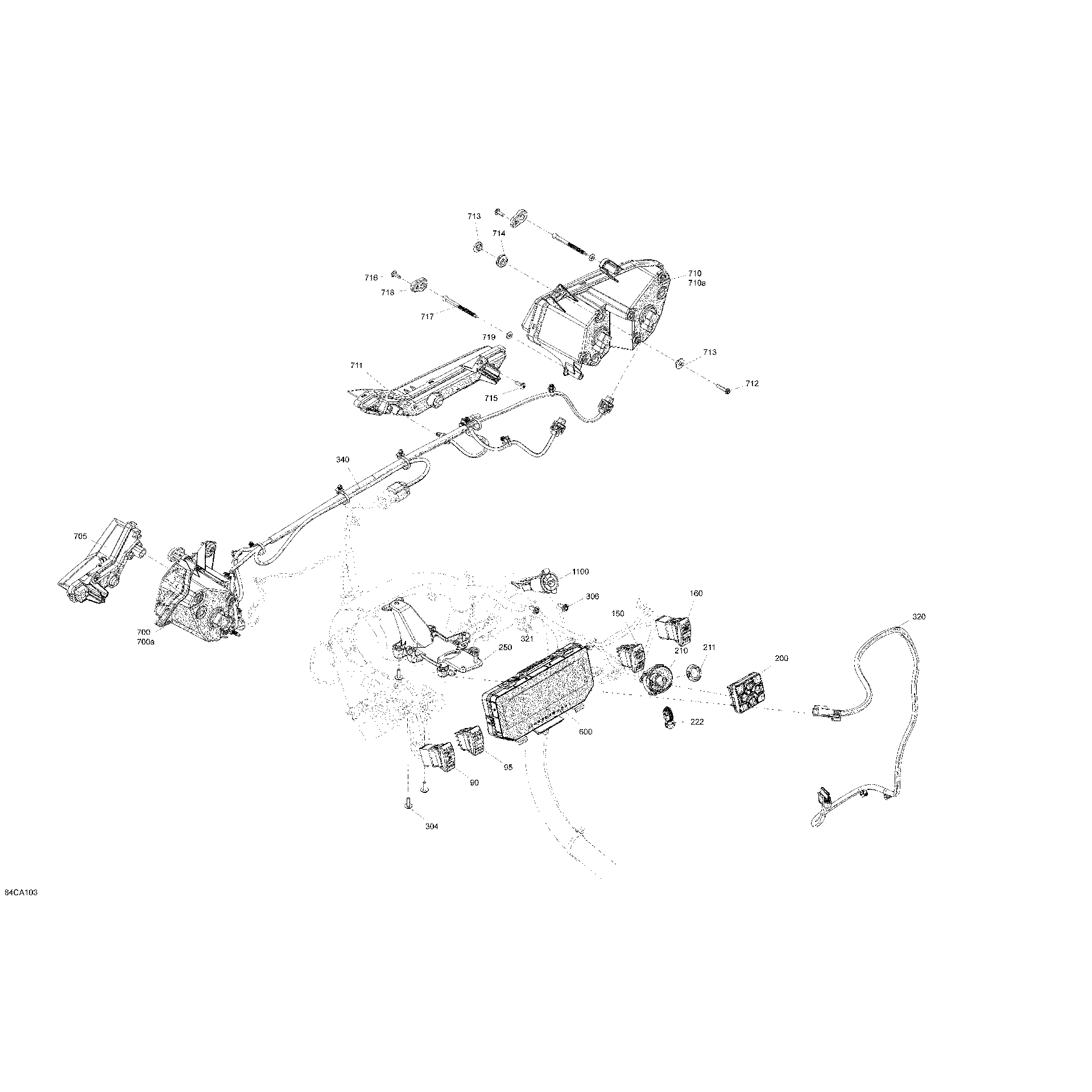 An Image of a Genuine Can-Am Parts Schematic Diagram showing the schematic - ELECTRIC - FRONT SYSTEM XT