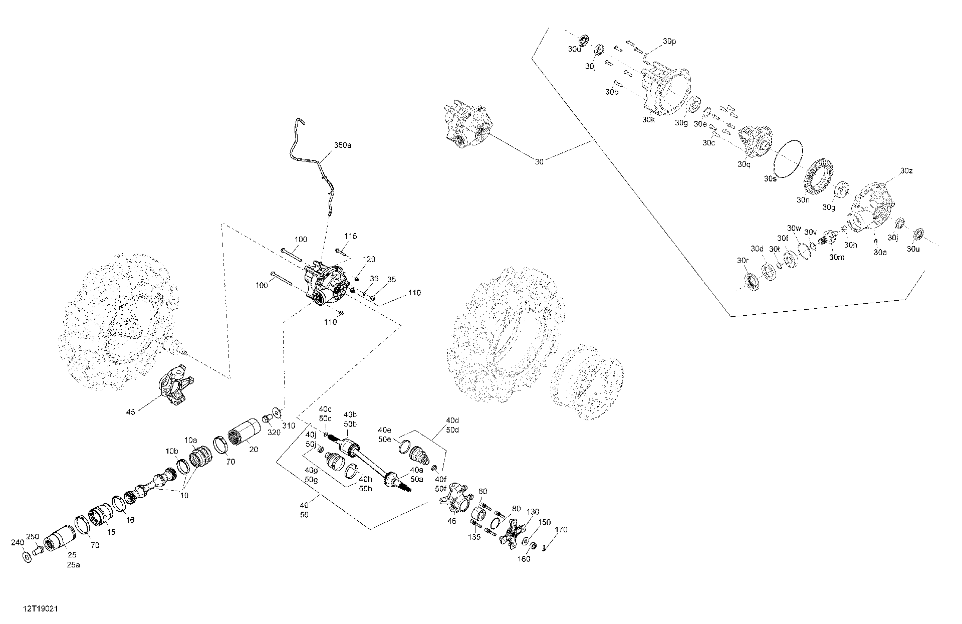 An Image of a Genuine Can-Am Parts Schematic Diagram showing the schematic - DRIVE FRONT - X MR