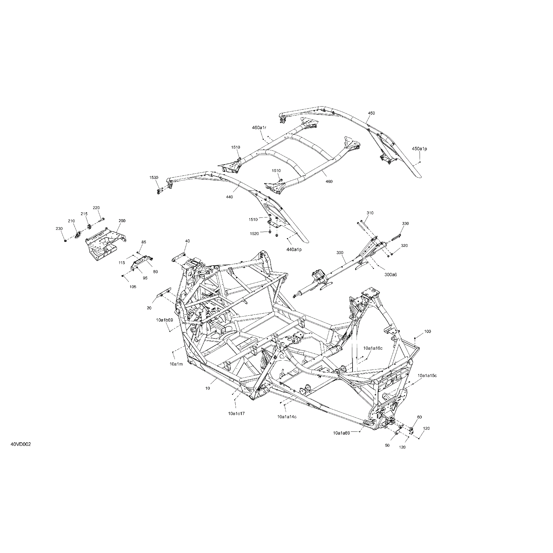 An Image of a Genuine Can-Am Parts Schematic Diagram showing the schematic - FRAME - SYSTEM