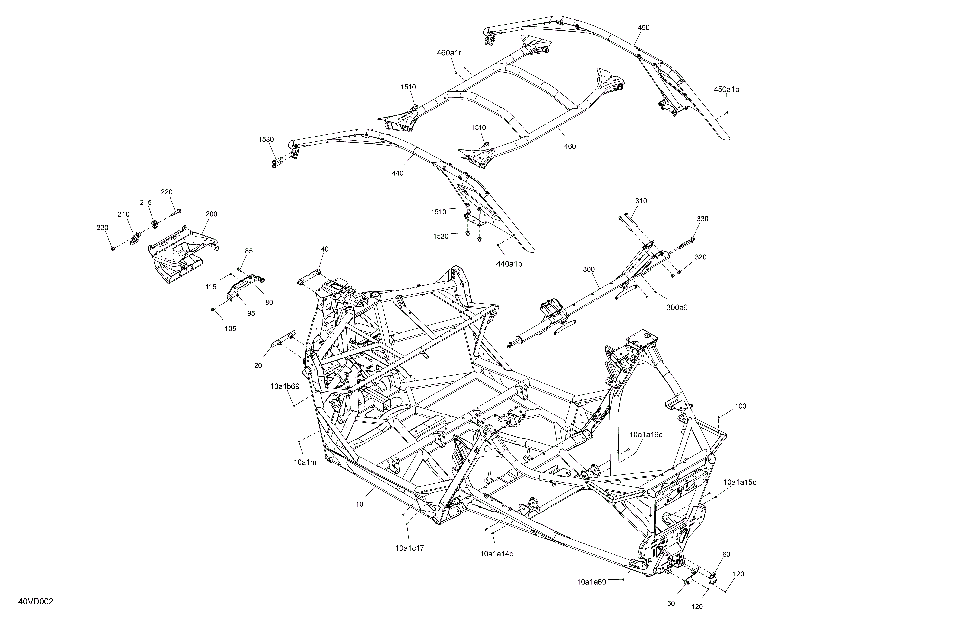 An Image of a Genuine Can-Am Parts Schematic Diagram showing the schematic - FRAME - SYSTEM