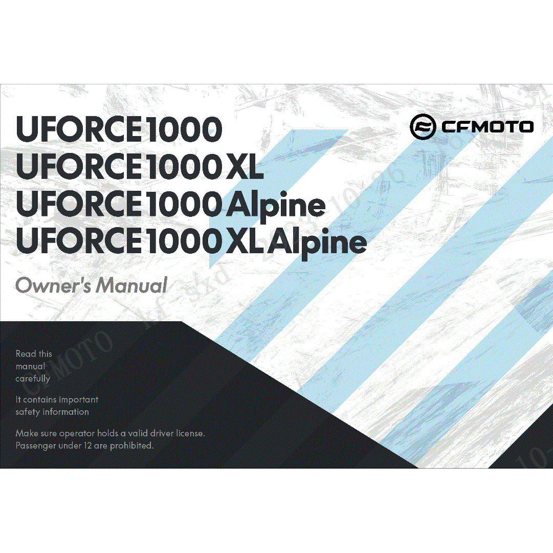 An Image of a Genuine CFMOTO Parts Schematic Diagram showing the schematic - OWNERS MANUAL - 2025 CFMOTO UFORCE 1000