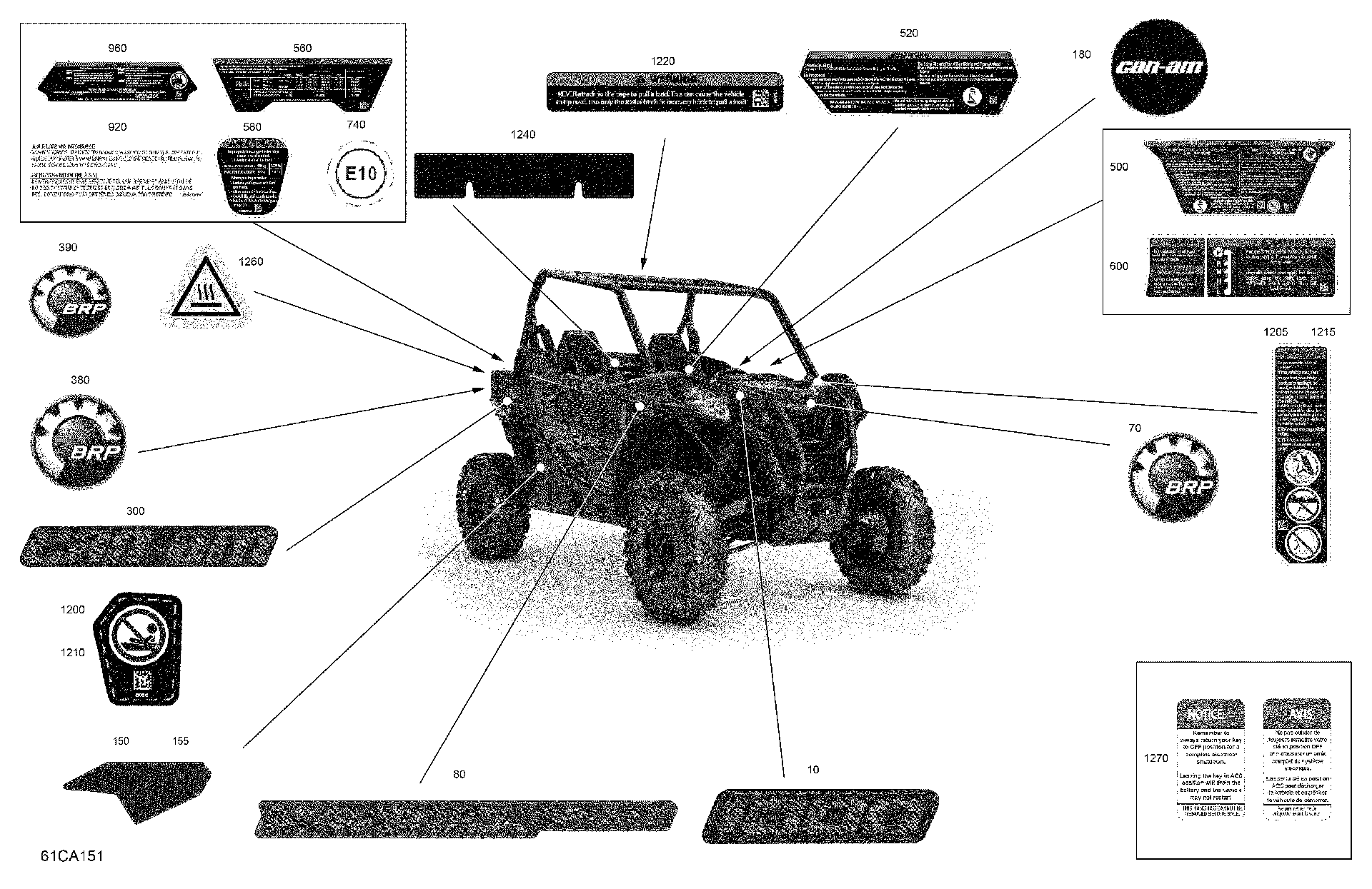 An Image of a Genuine Can-Am Parts Schematic Diagram showing the schematic - BODY - DECALS