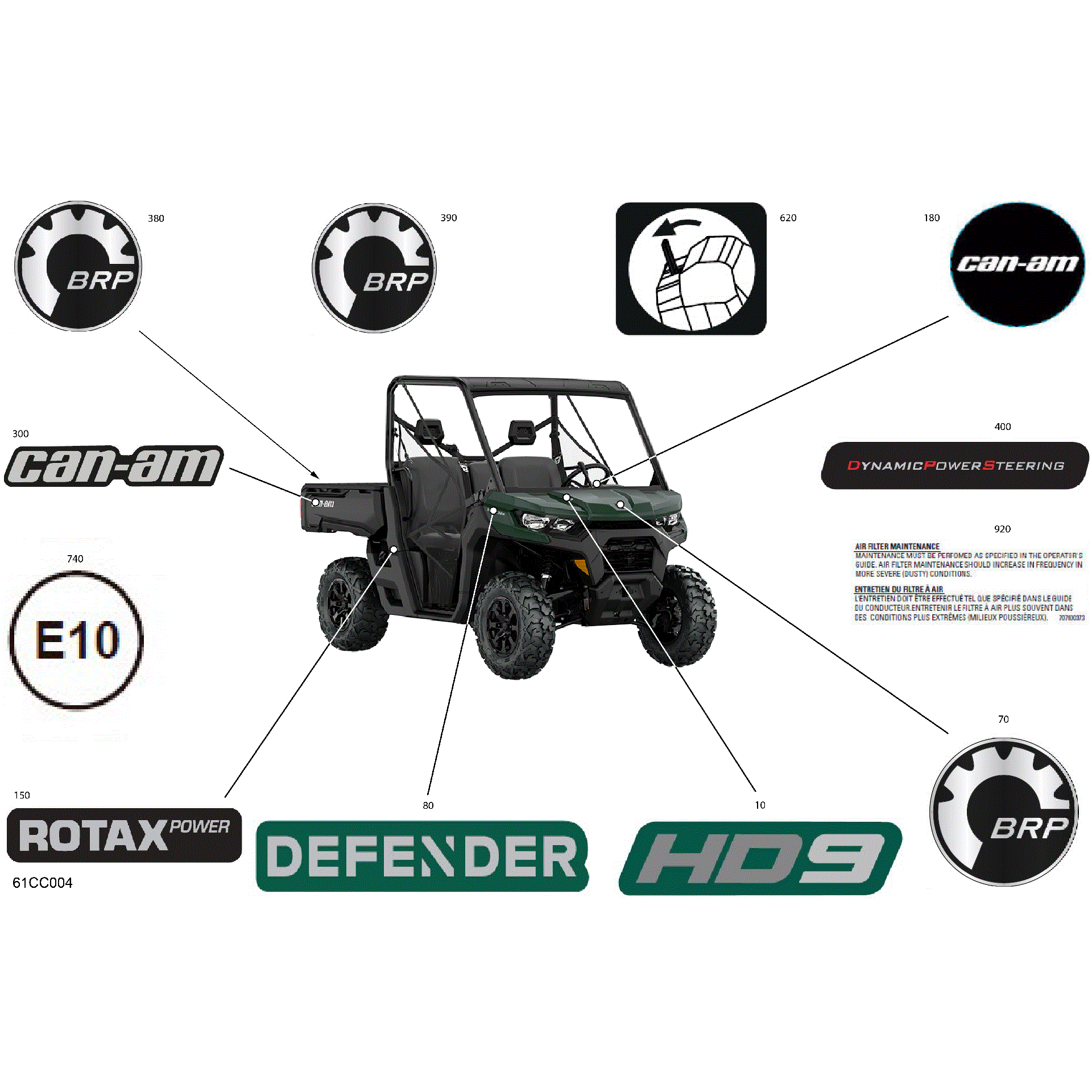 An Image of a Genuine Can-Am Parts Schematic Diagram showing the schematic - BODY - DECALS
