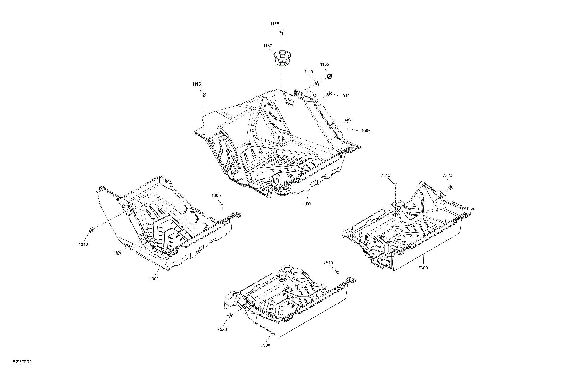 An Image of a Genuine Can-Am Parts Schematic Diagram showing the schematic - CAB INTERIOR - FLOOR