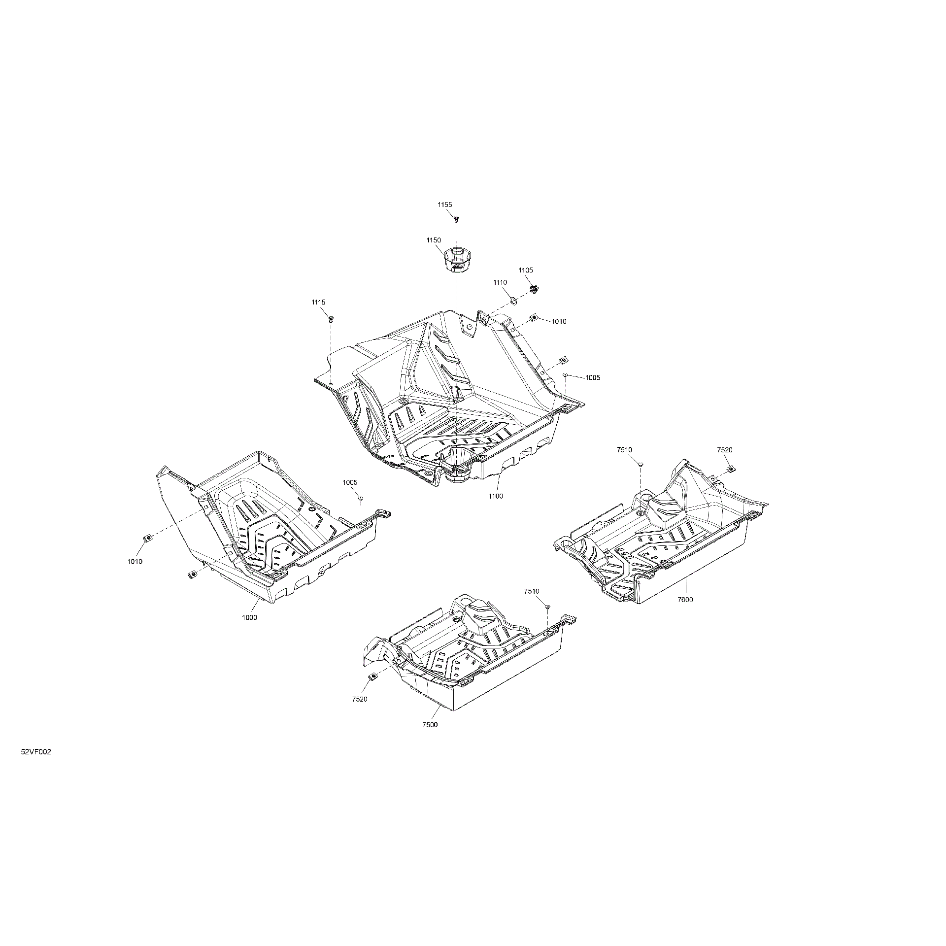 An Image of a Genuine Can-Am Parts Schematic Diagram showing the schematic - CAB INTERIOR - FLOOR