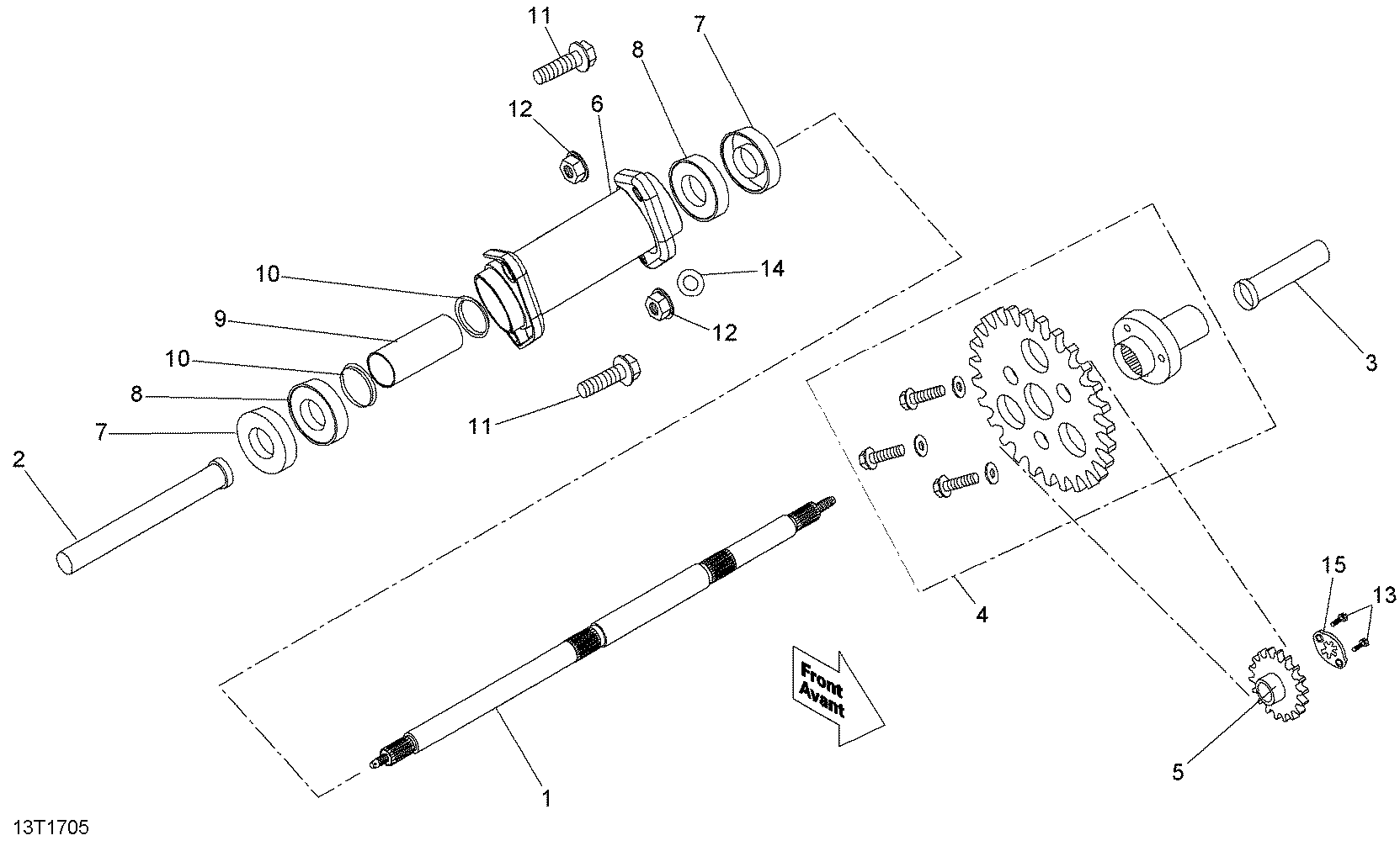 An Image of a Genuine Can-Am Parts Schematic Diagram showing the schematic - DRIVE SYSTEM REAR