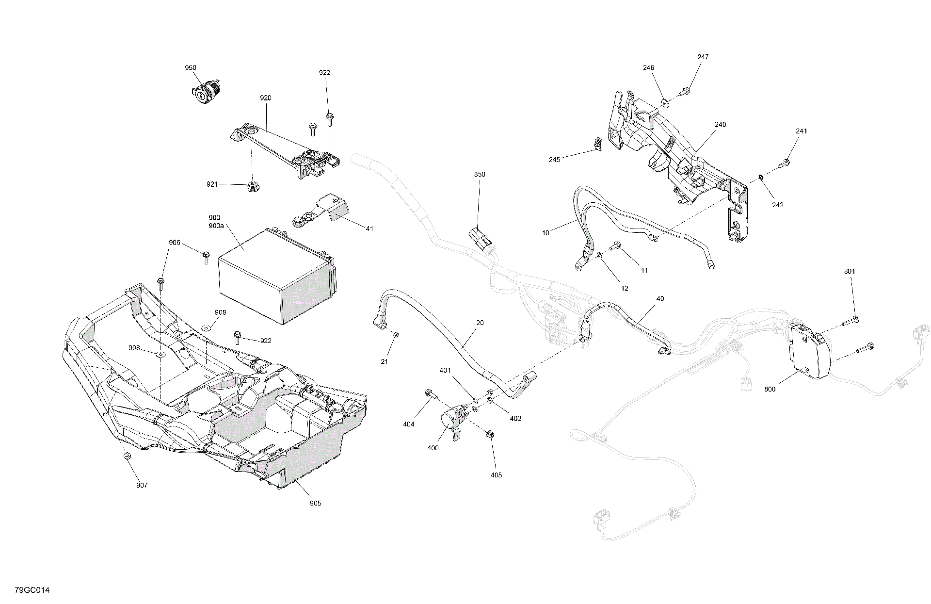 An Image of a Genuine Can-Am Parts Schematic Diagram showing the schematic - ELECTRIC - REAR SECTION