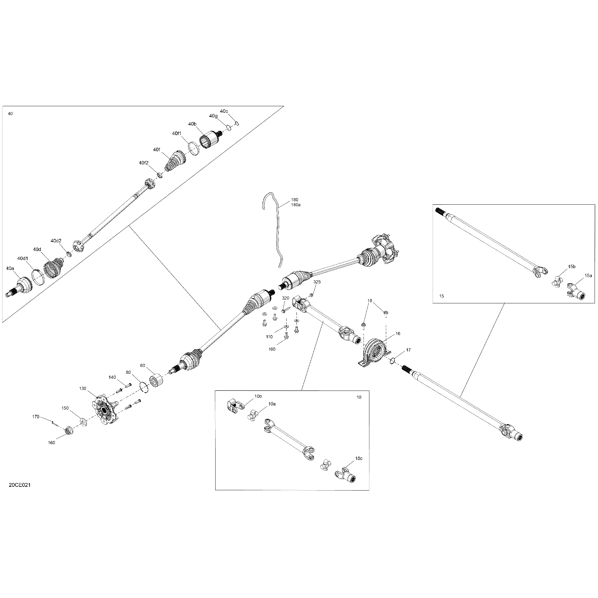 An Image of a Genuine Can-Am Parts Schematic Diagram showing the schematic - DRIVE - FRONT - COMMON PARTS