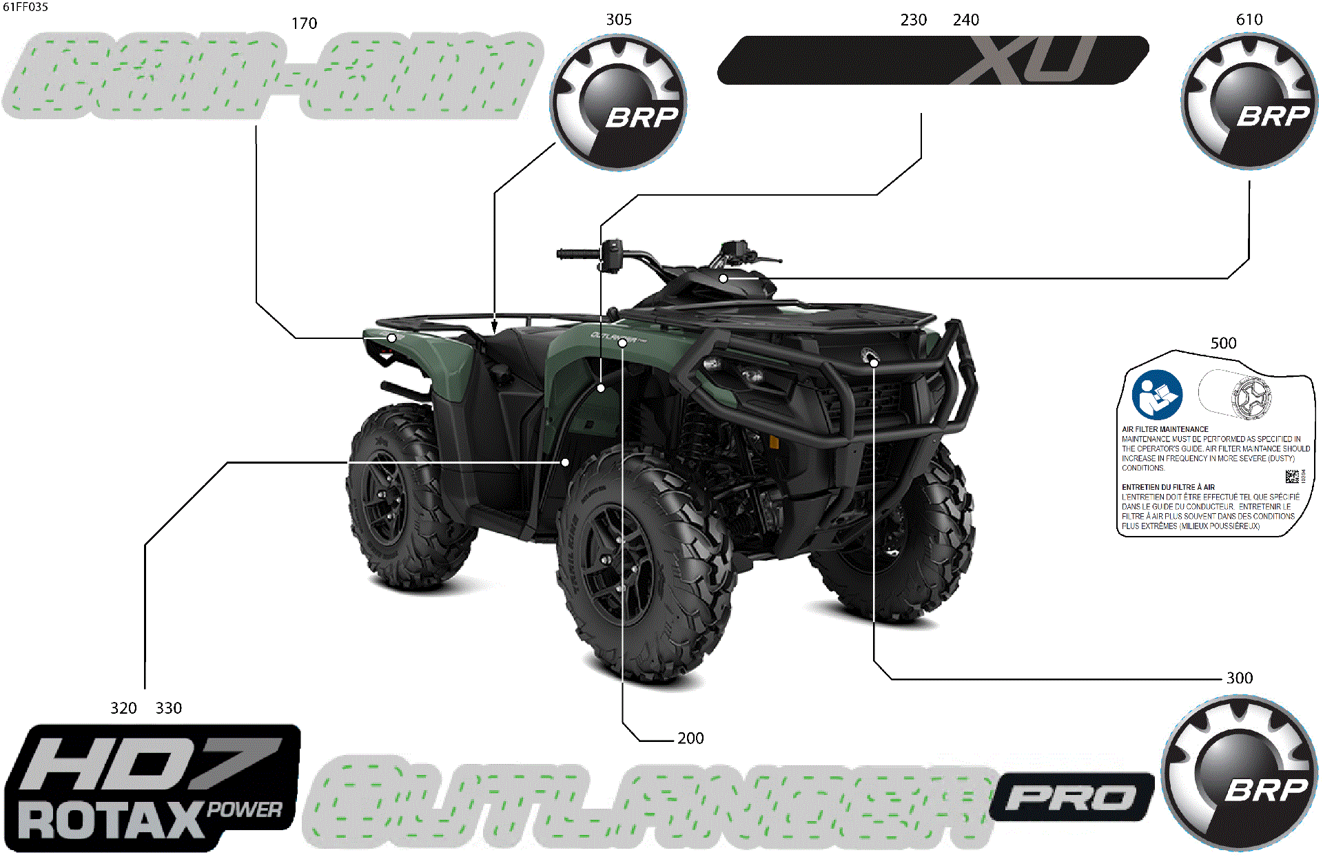 An Image of a Genuine Can-Am Parts Schematic Diagram showing the schematic - BODY - FEATURE DECALS