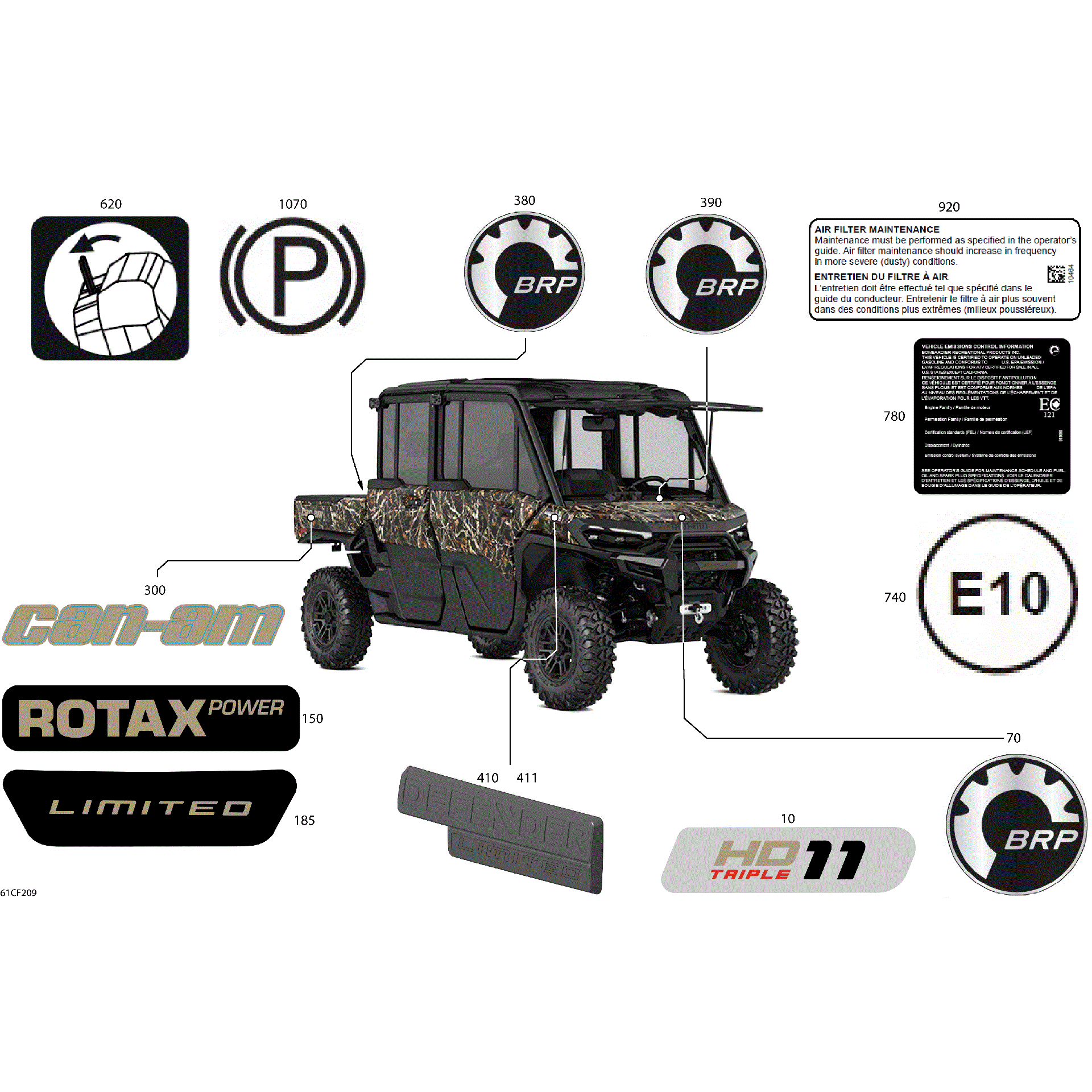 An Image of a Genuine Can-Am Parts Schematic Diagram showing the schematic - BODY - DECALS