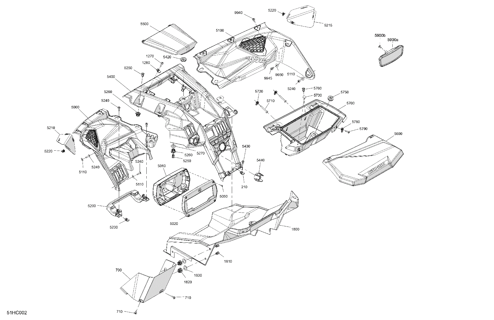 An Image of a Genuine Can-Am Parts Schematic Diagram showing the schematic - CAB INTERIOR - DASHBOARD