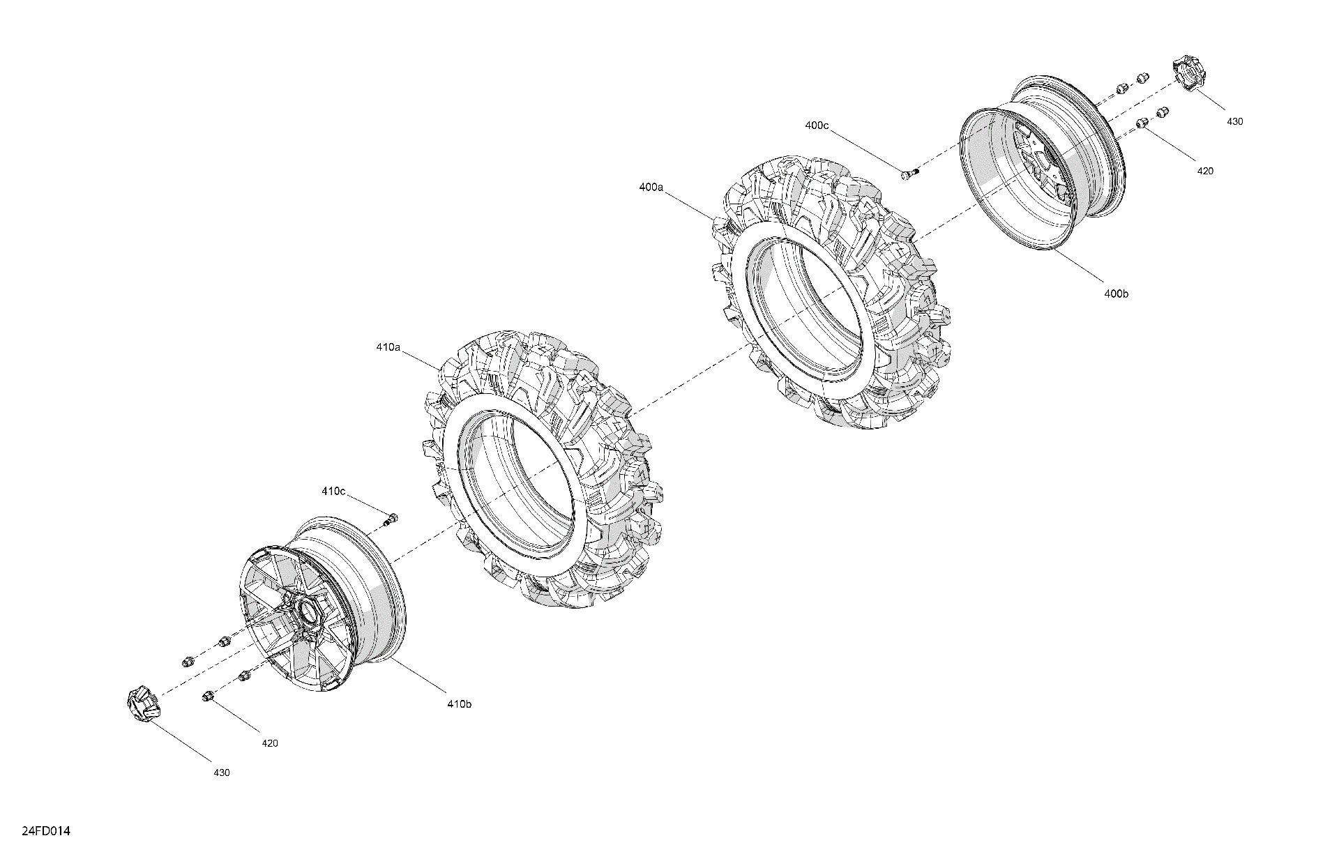 An Image of a Genuine Can-Am Parts Schematic Diagram showing the schematic - DRIVE - FRONT WHEELS