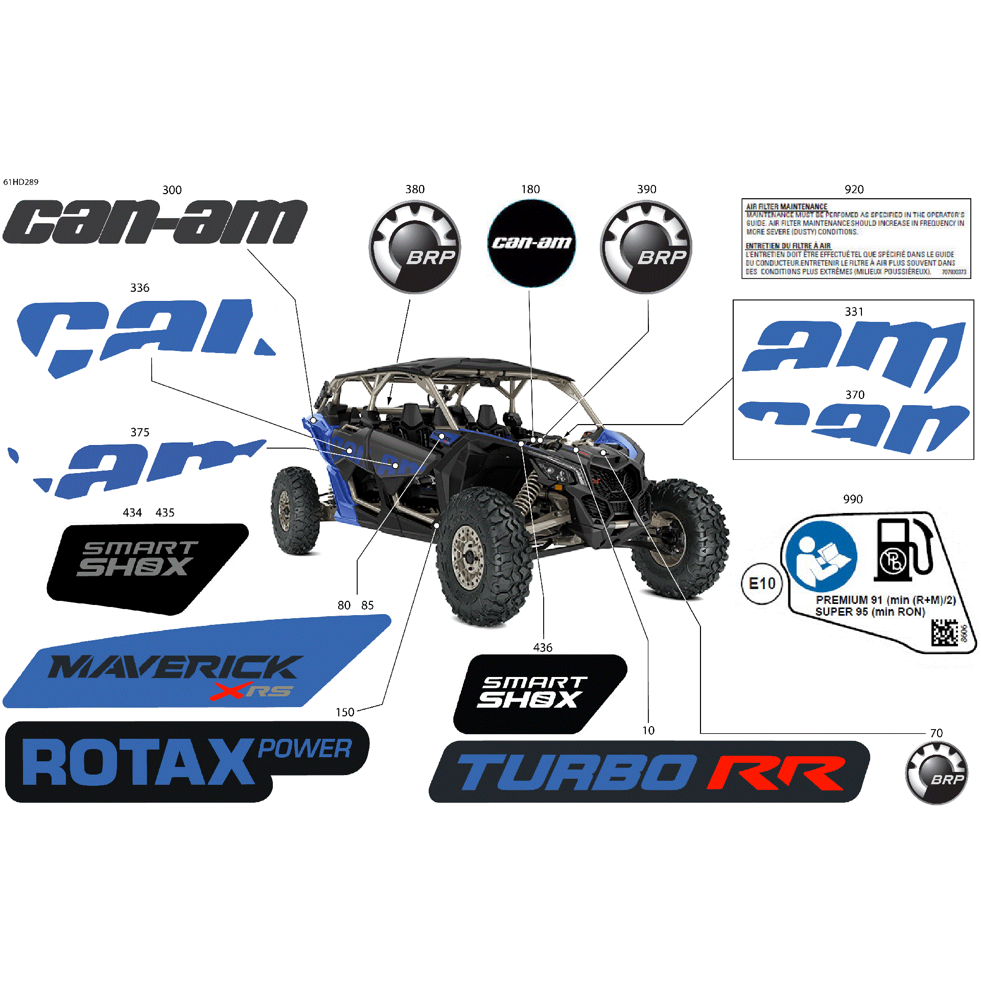 An Image of a Genuine Can-Am Parts Schematic Diagram showing the schematic - BODY - DECALS