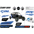 BODY - DECALS - 2024 CAN AM MAVERICK MAX TURBO RR X RS SMART SHOCK 72 INCH SAS - DAZZLING BLUE - 72" WIDTH SAS CALI