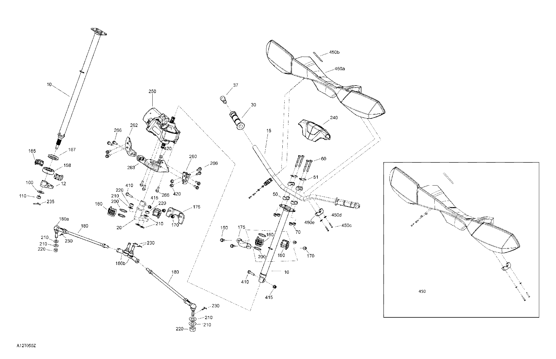 An Image of a Genuine Can-Am Parts Schematic Diagram showing the schematic - MECHANIC - STEERING