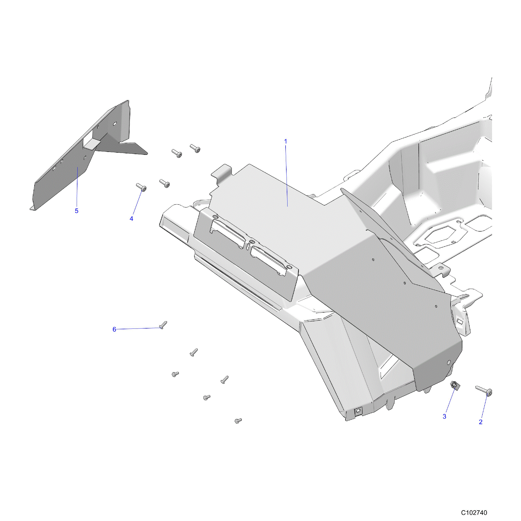 An Image of a Genuine Polaris Parts Schematic Diagram showing the schematic - BODY: HEAT SHIELDS - 2026 POLARIS SPORTSMAN 1000 ULTIMATE 49S