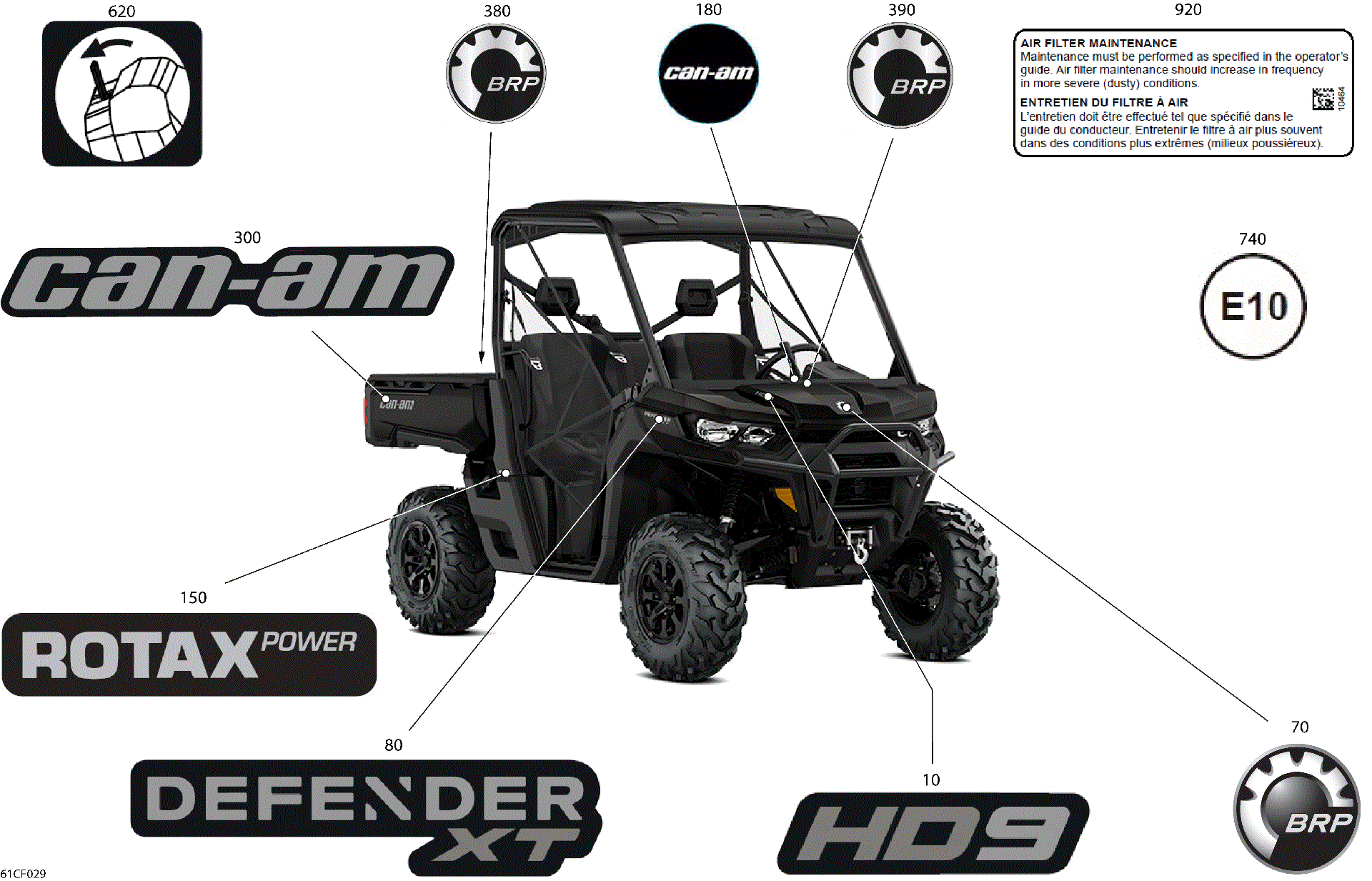An Image of a Genuine Can-Am Parts Schematic Diagram showing the schematic - BODY - DECALS