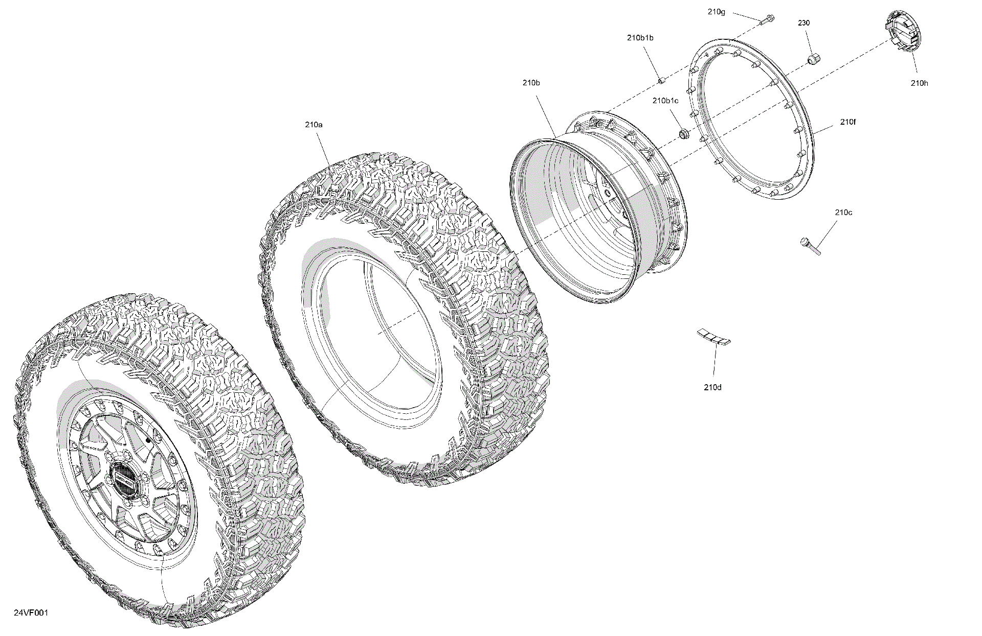An Image of a Genuine Can-Am Parts Schematic Diagram showing the schematic - DRIVE - FRONT WHEELS
