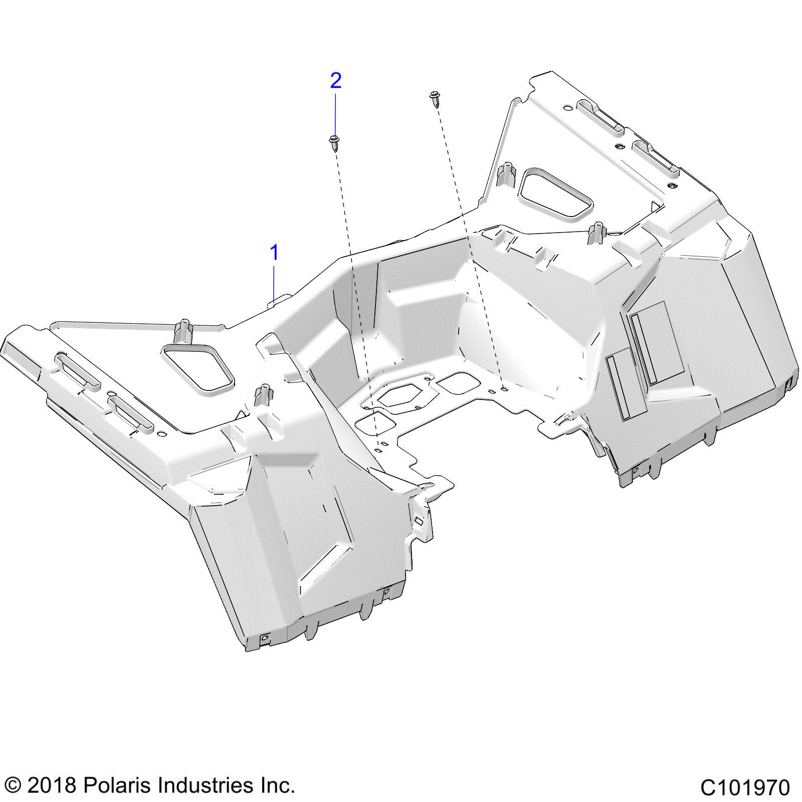 An Image of a Genuine Polaris Parts Schematic Diagram showing the schematic - BODY: REAR CAB - 2022 POLARIS SPORTSMAN XP 1000 HUNTER EDITION