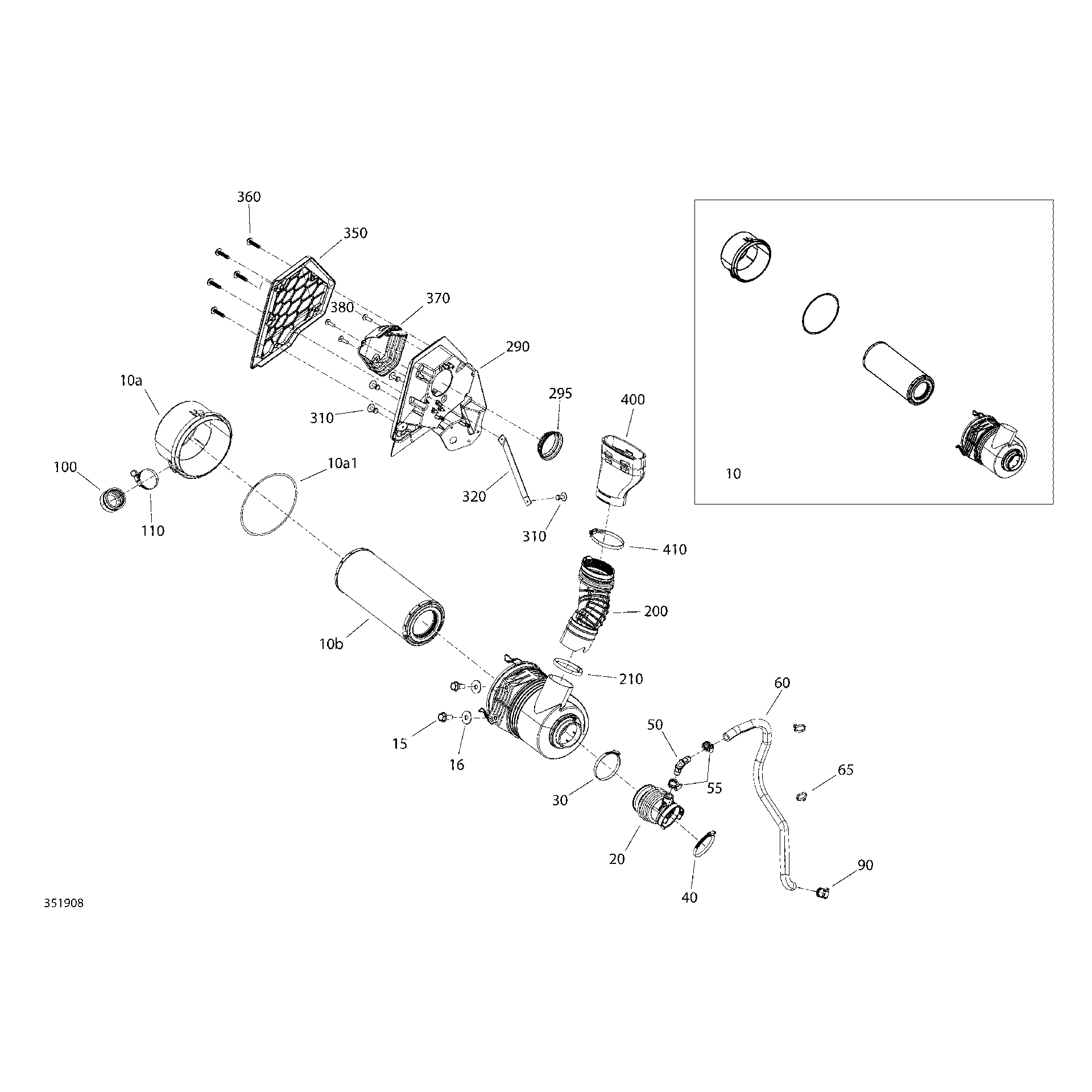 An Image of a Genuine Can-Am Parts Schematic Diagram showing the schematic - AIR INTAKE 0006FKD00