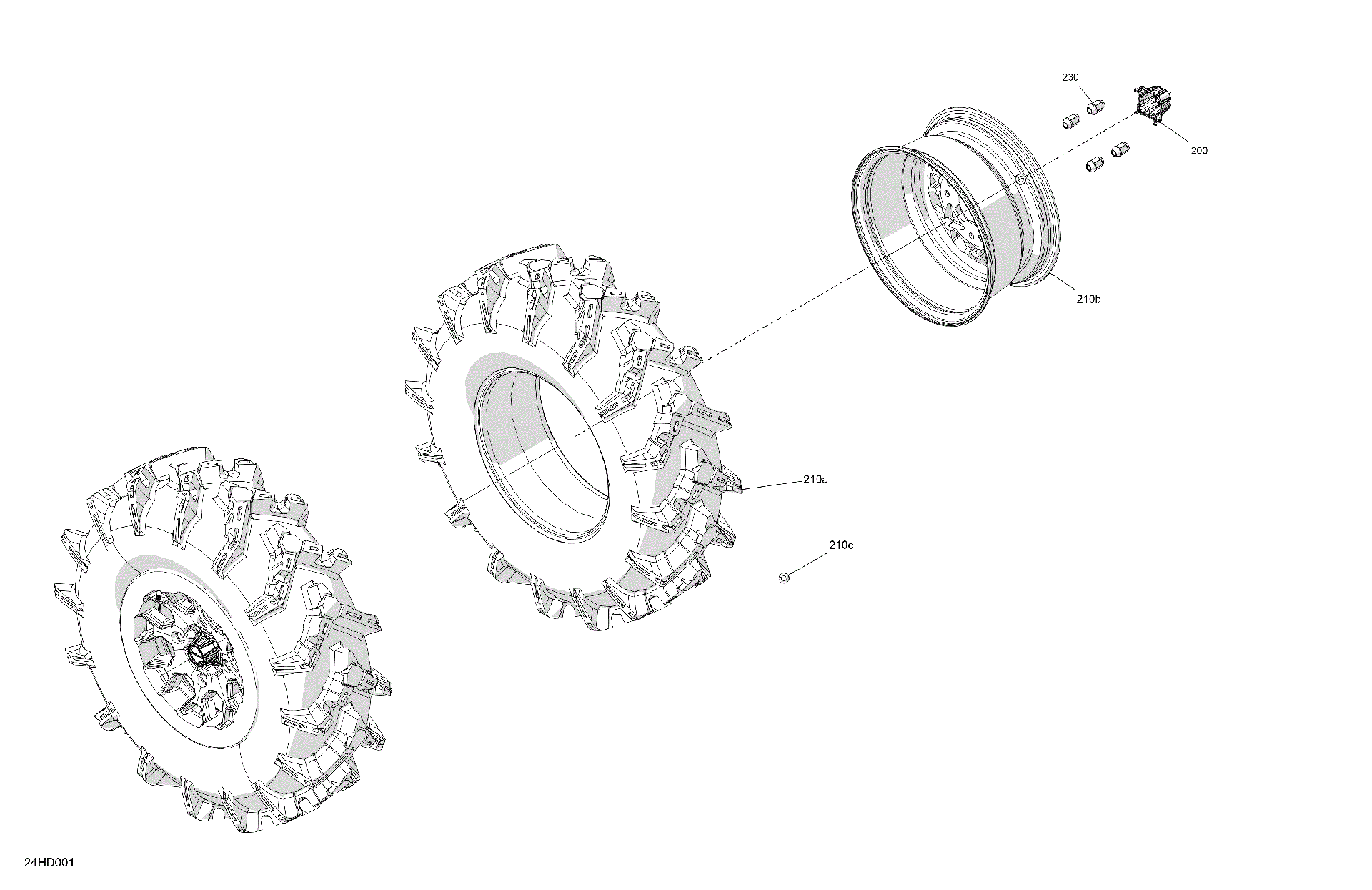 An Image of a Genuine Can-Am Parts Schematic Diagram showing the schematic - DRIVE - FRONT WHEELS