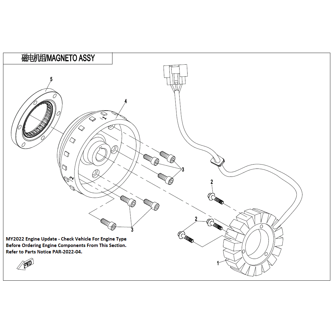 An Image of a Genuine CFMOTO Parts Schematic Diagram showing the schematic - MAGNETO ASSY. - 2022 CFMOTO ZFORCE 800 Trail