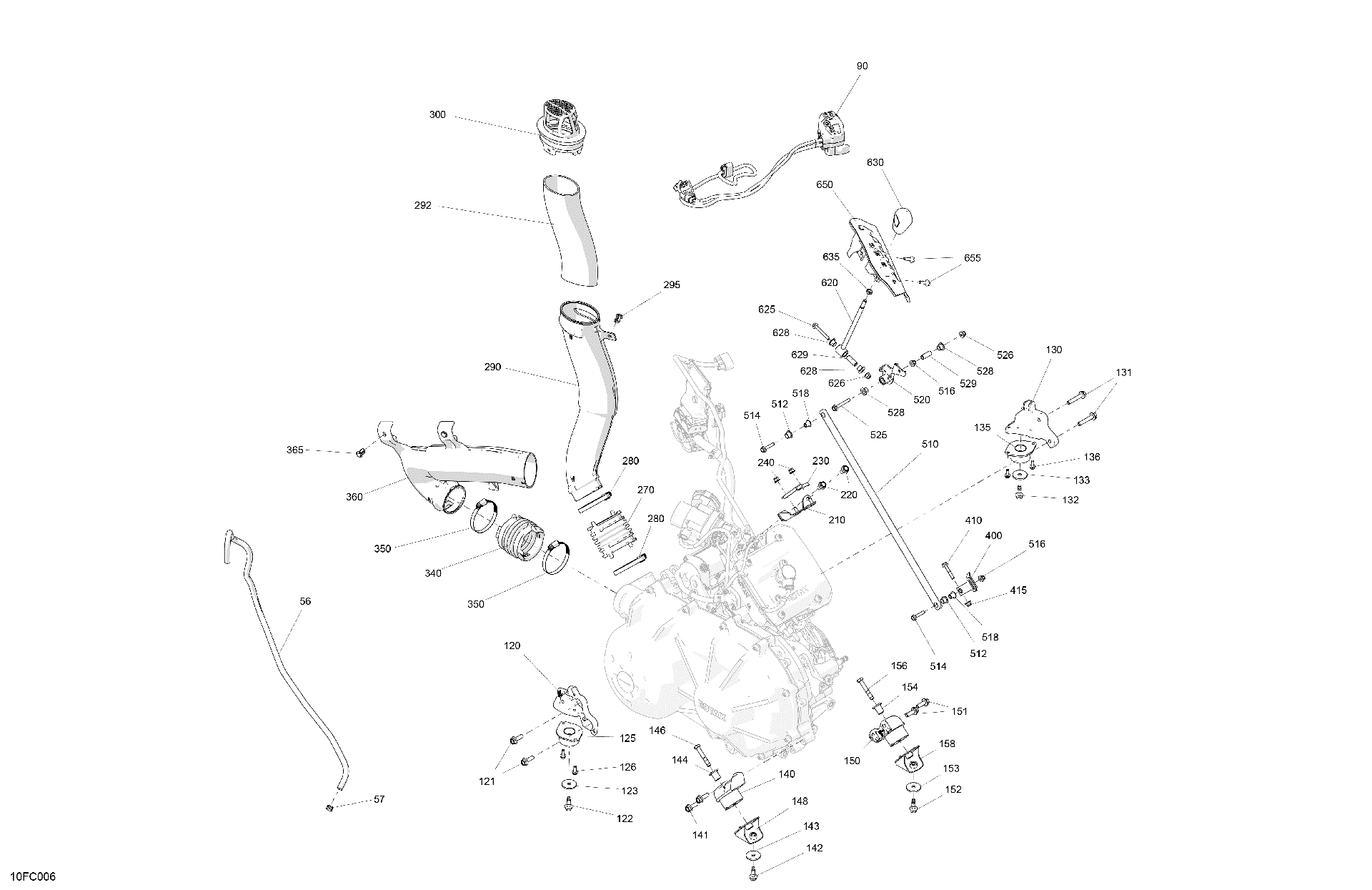 An Image of a Genuine Can-Am Parts Schematic Diagram showing the schematic - ENGINE - SYSTEM
