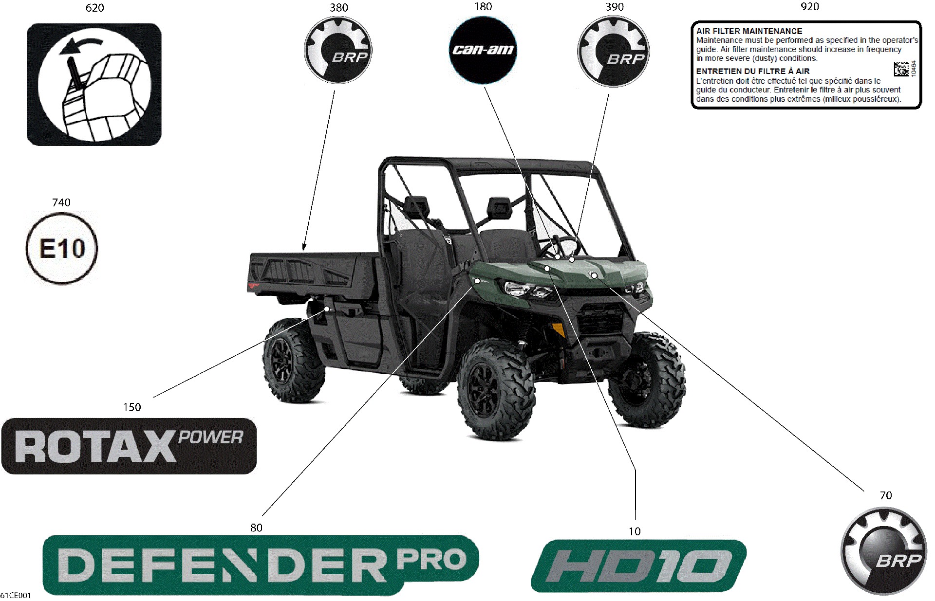 An Image of a Genuine Can-Am Parts Schematic Diagram showing the schematic - BODY - DECALS