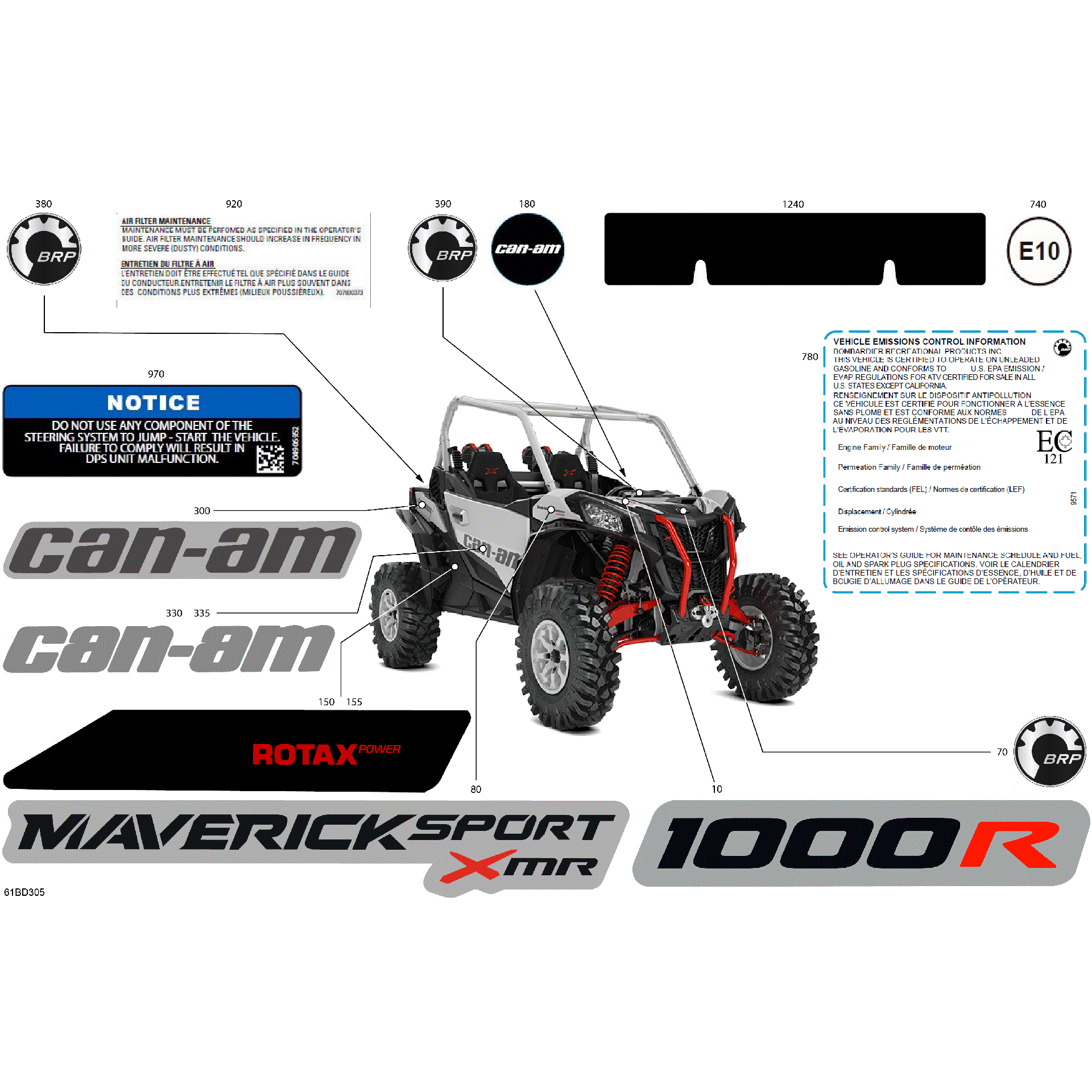 An Image of a Genuine Can-Am Parts Schematic Diagram showing the schematic - BODY - DECALS