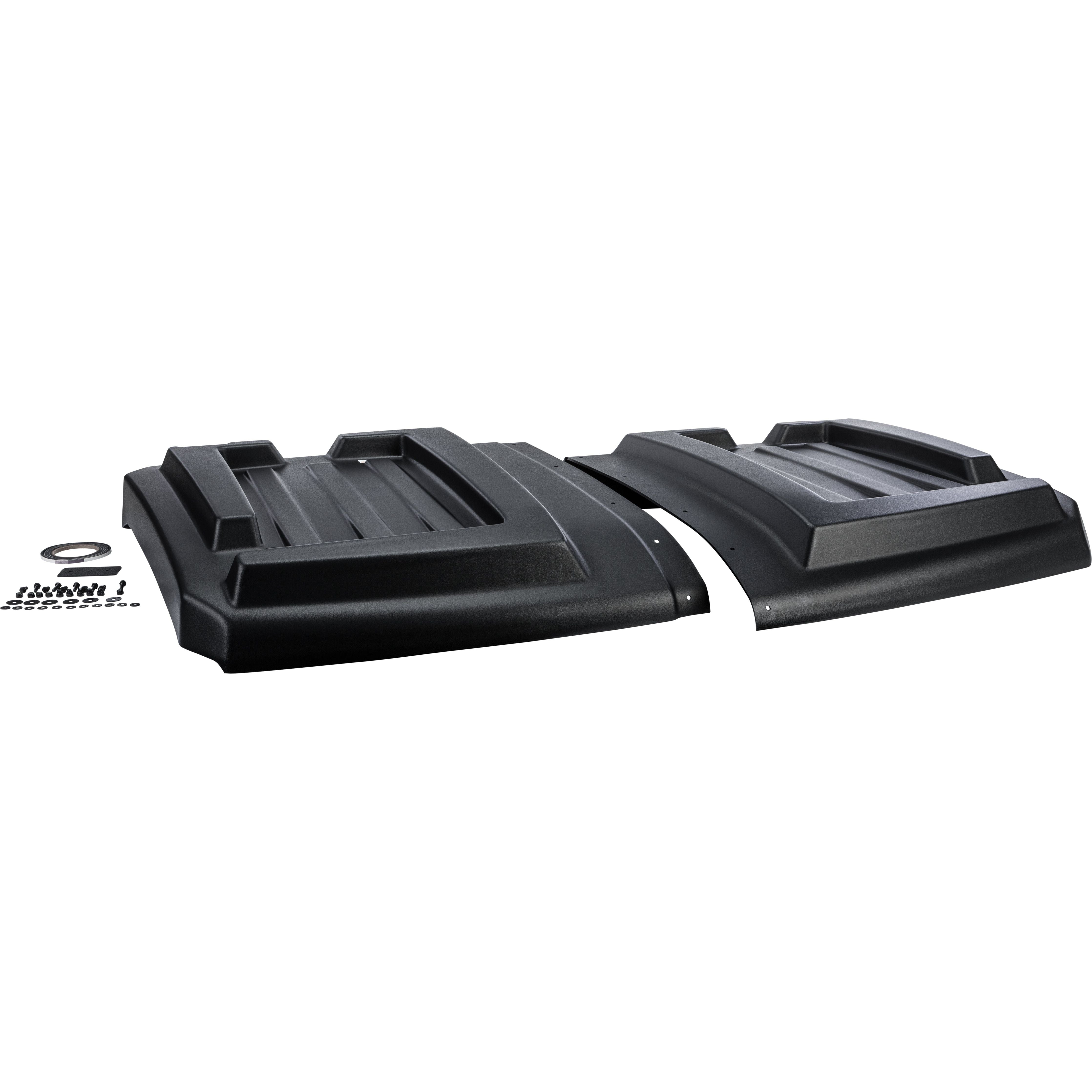 The Polaris Ranger UTV Molded Roof by Open Trail, made from durable HDPE with a grooved texture, includes mounting hardware and offers enhanced UV resistance for long-lasting performance.