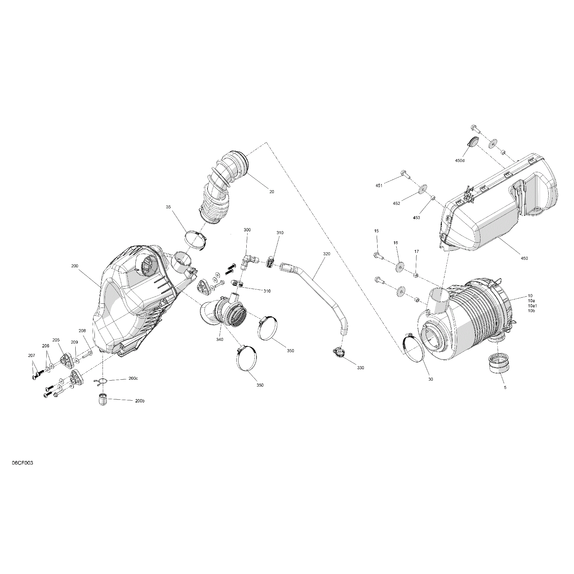 An Image of a Genuine Can-Am Parts Schematic Diagram showing the schematic - ENGINE - AIR INTAKE