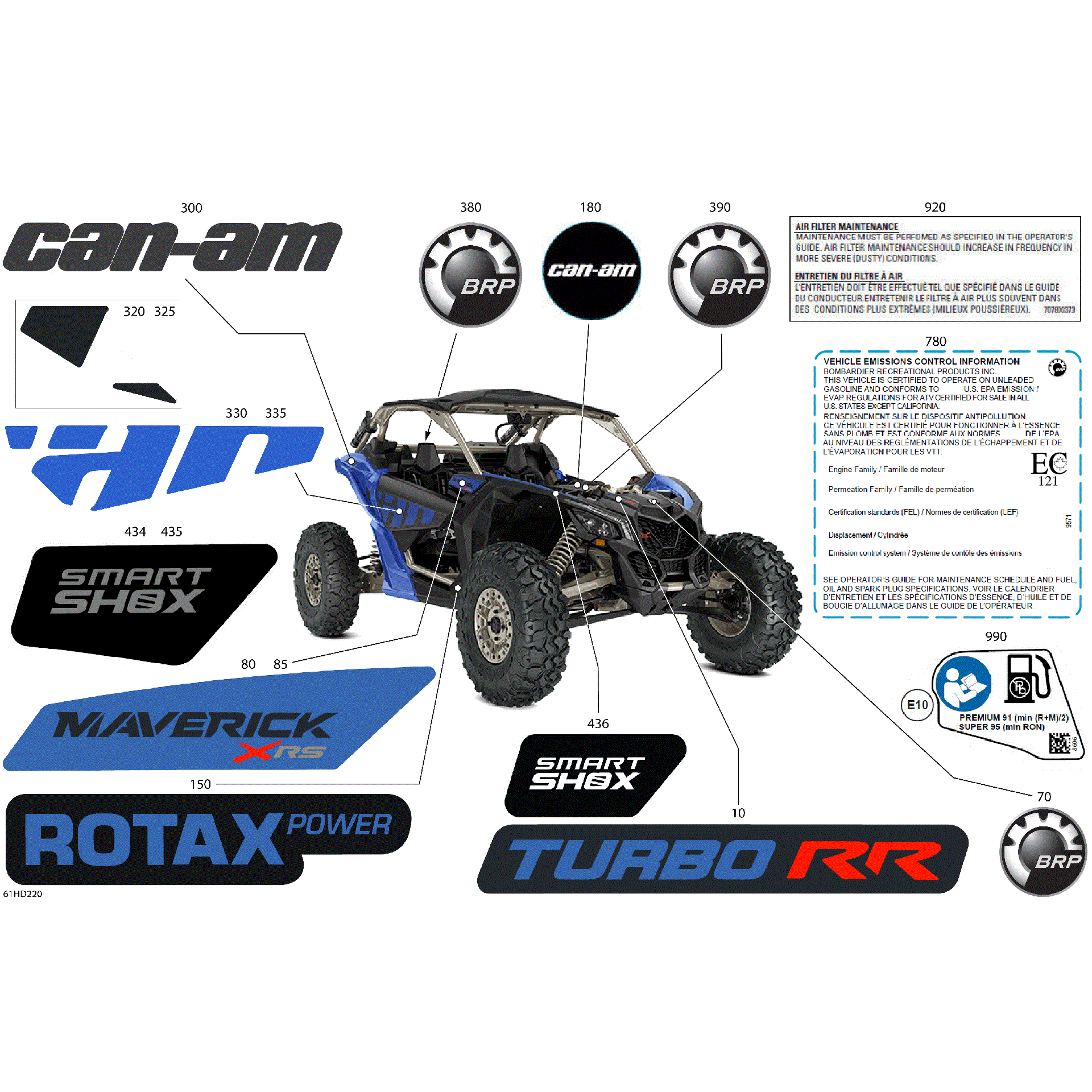 An Image of a Genuine Can-Am Parts Schematic Diagram showing the schematic - BODY - DECALS