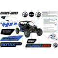 BODY - DECALS - 2024 CAN AM MAVERICK TURBO RR X RS SMART SHOCK 72 INCH SAS - DAZZLING BLUE - 72" WIDTH SAS