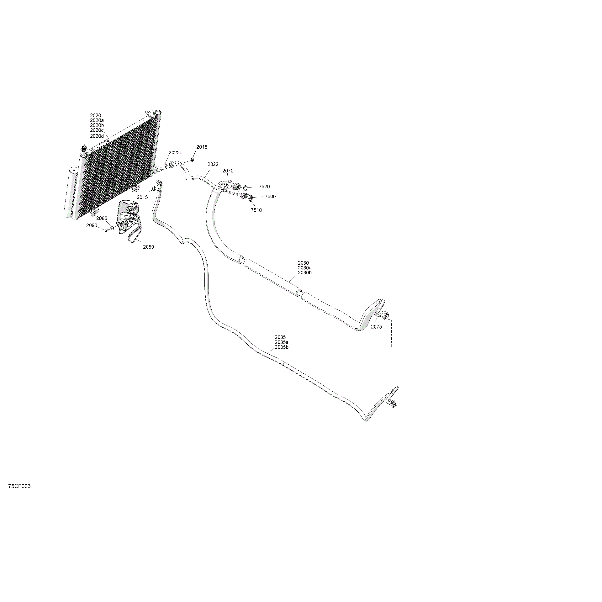 An Image of a Genuine Can-Am Parts Schematic Diagram showing the schematic - ENCLOSURE CAB - AIR CONDITIONING CONDENSER
