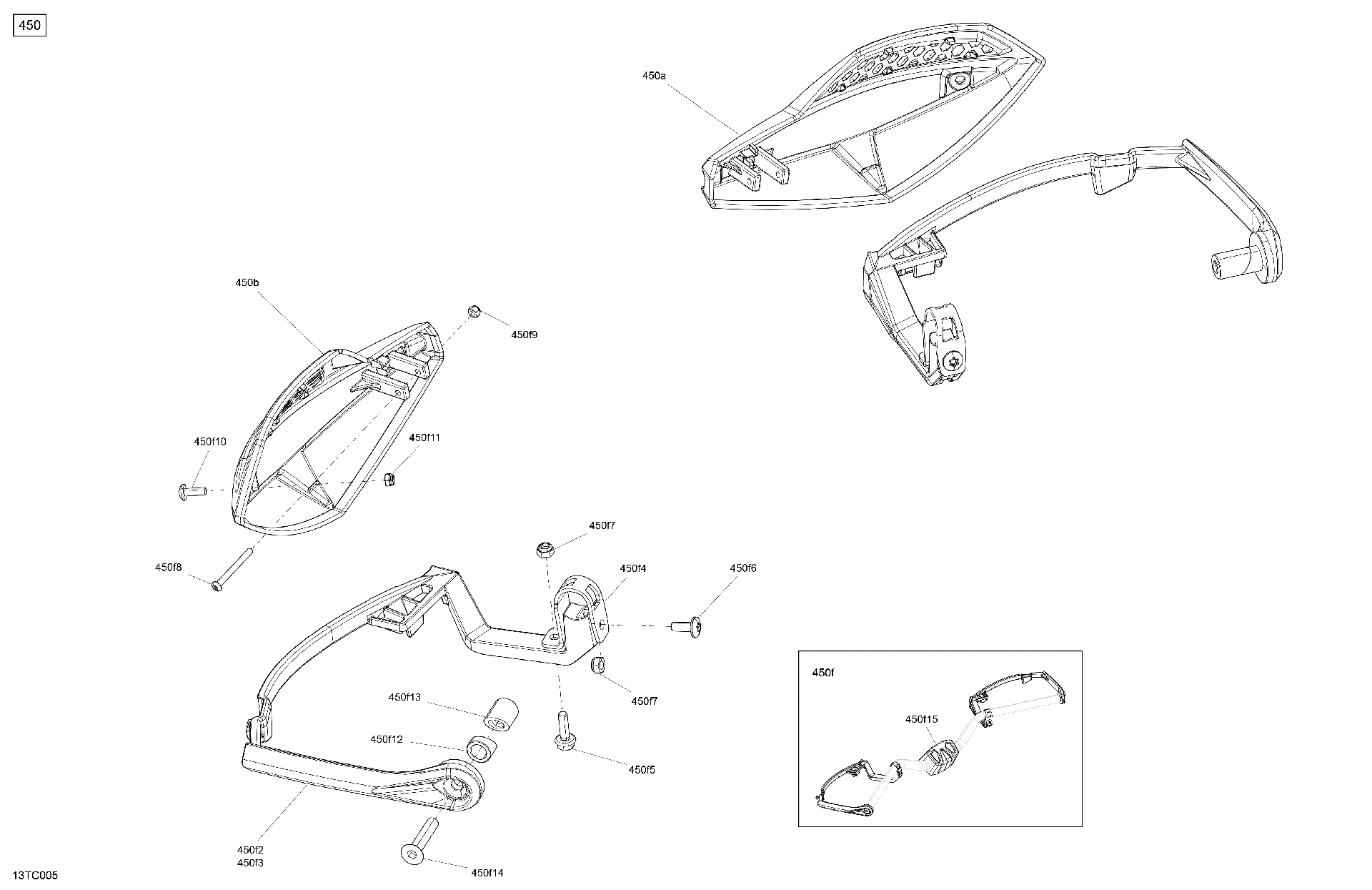 An Image of a Genuine Can-Am Parts Schematic Diagram showing the schematic - MECHANIC - AIR DEFLECTOR