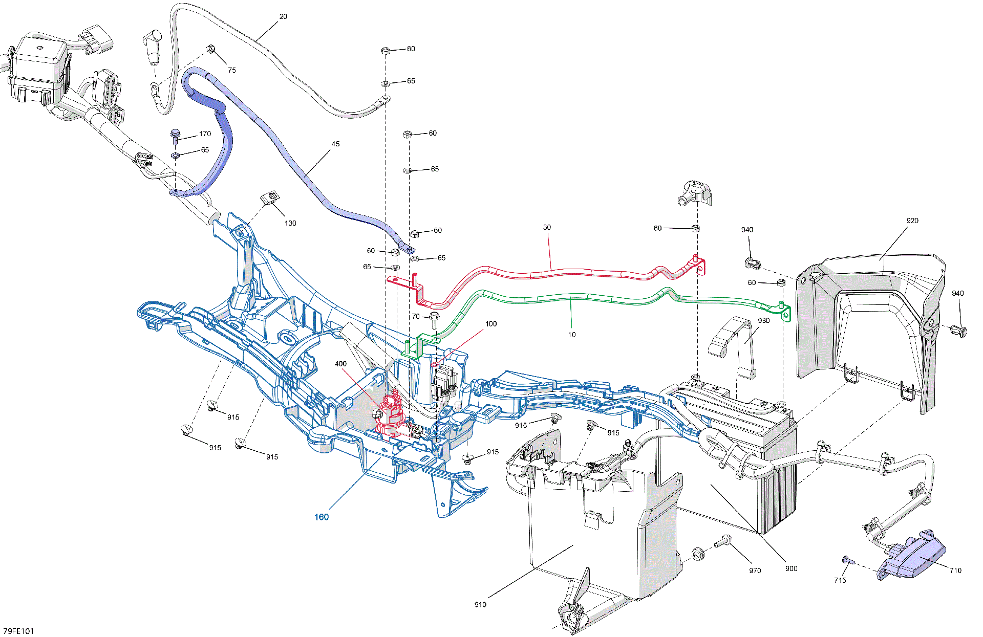 An Image of a Genuine Can-Am Parts Schematic Diagram showing the schematic - ELECTRIC - REAR SECTION
