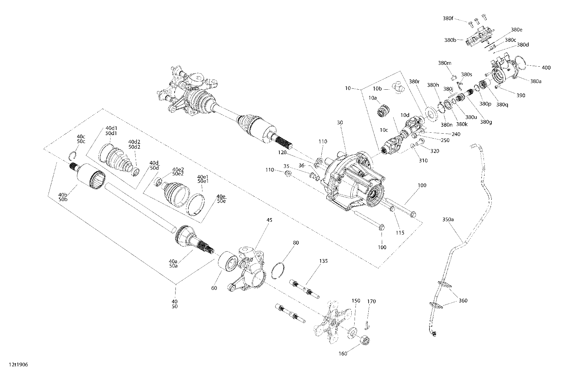 An Image of a Genuine Can-Am Parts Schematic Diagram showing the schematic - FRONT DRIVE - 6X6 -  - COMMON PARTS