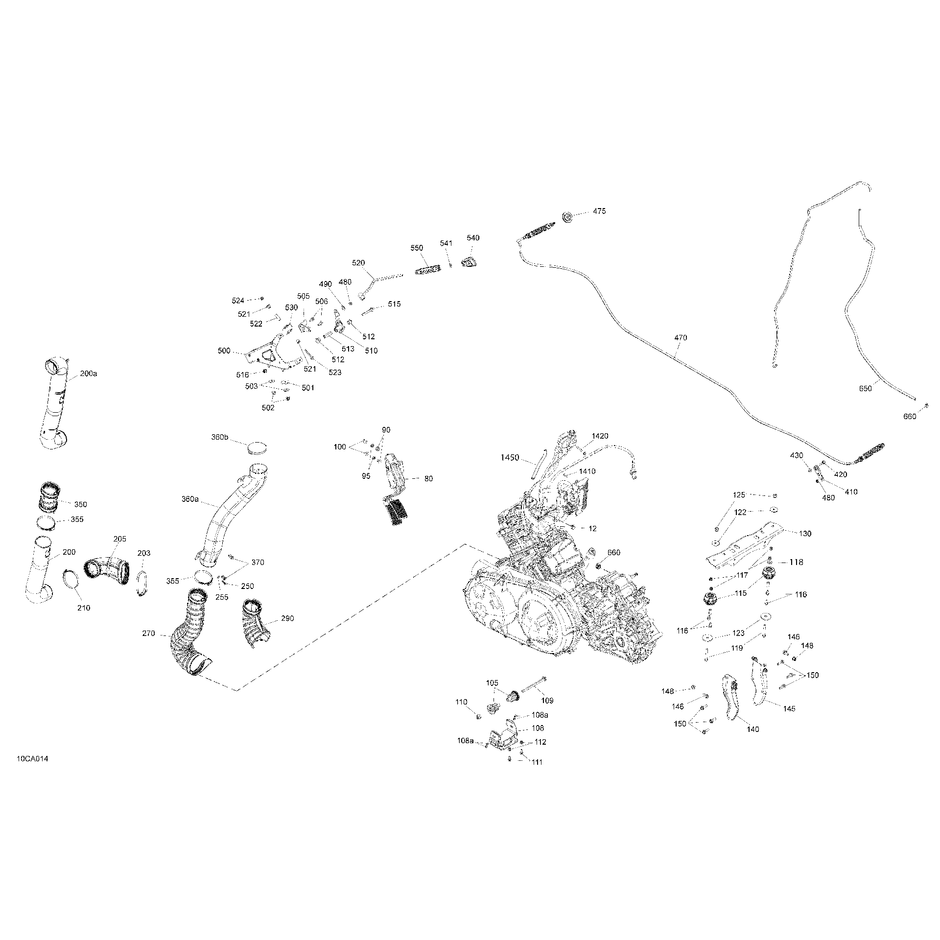 An Image of a Genuine Can-Am Parts Schematic Diagram showing the schematic - ENGINE - SYSTEM